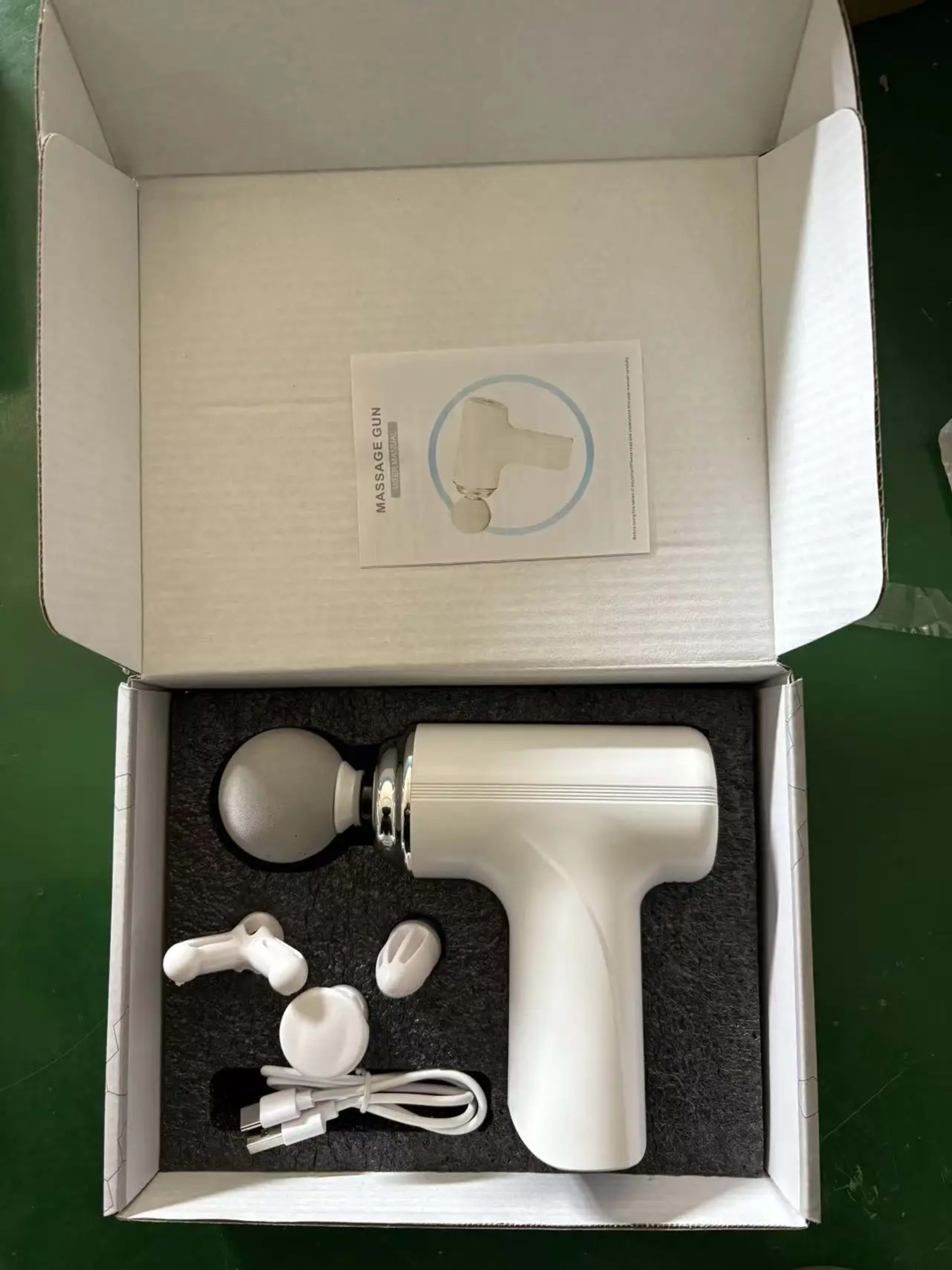 Portable Massage Gun with 4 Interchangeable Heads & LED Display - Full Body Percussion Massager for Deep Muscle Relaxati
