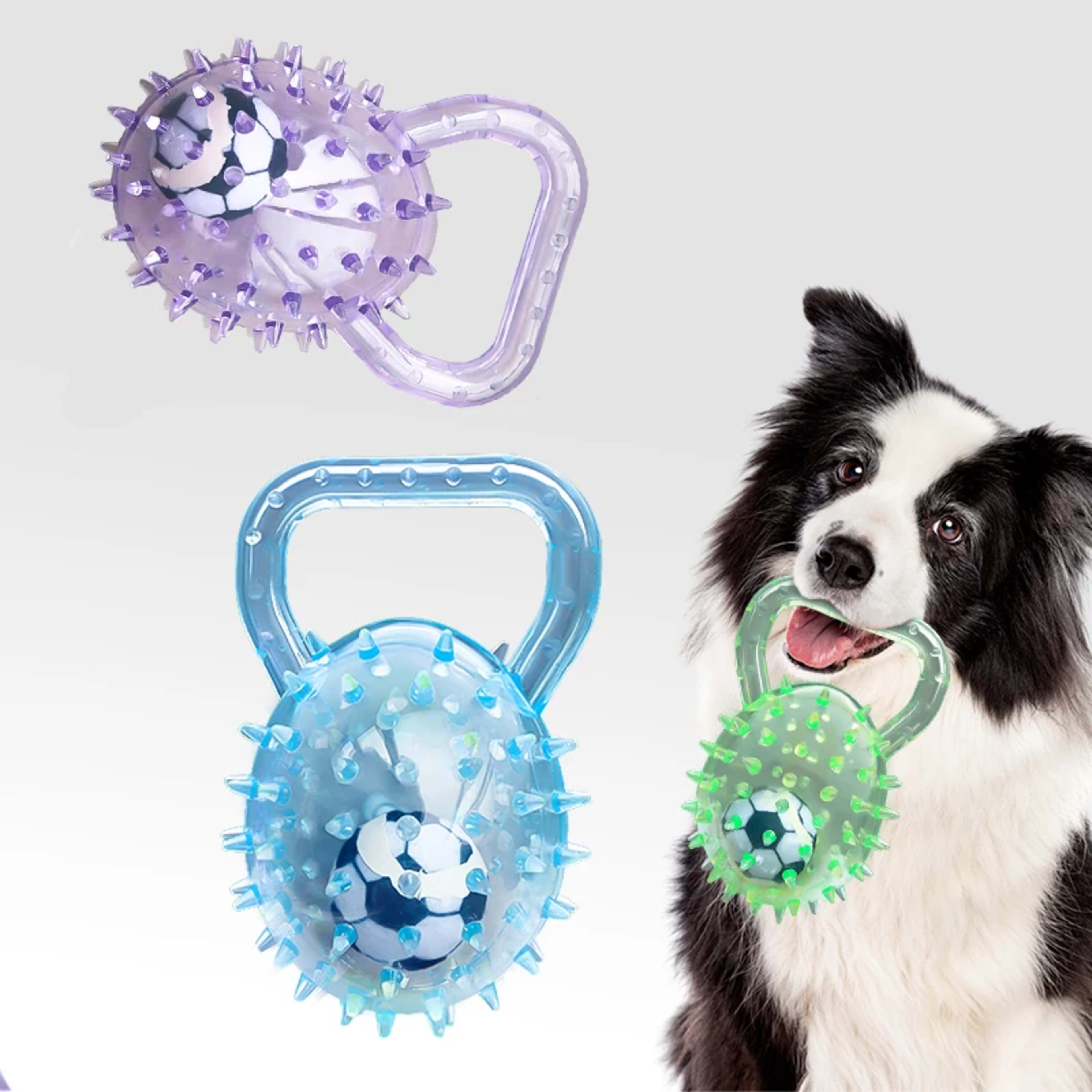 Pet dog toy with Football and Soft Thorn, made of soft rubber, suitable for large, medium and small dogs. 1
