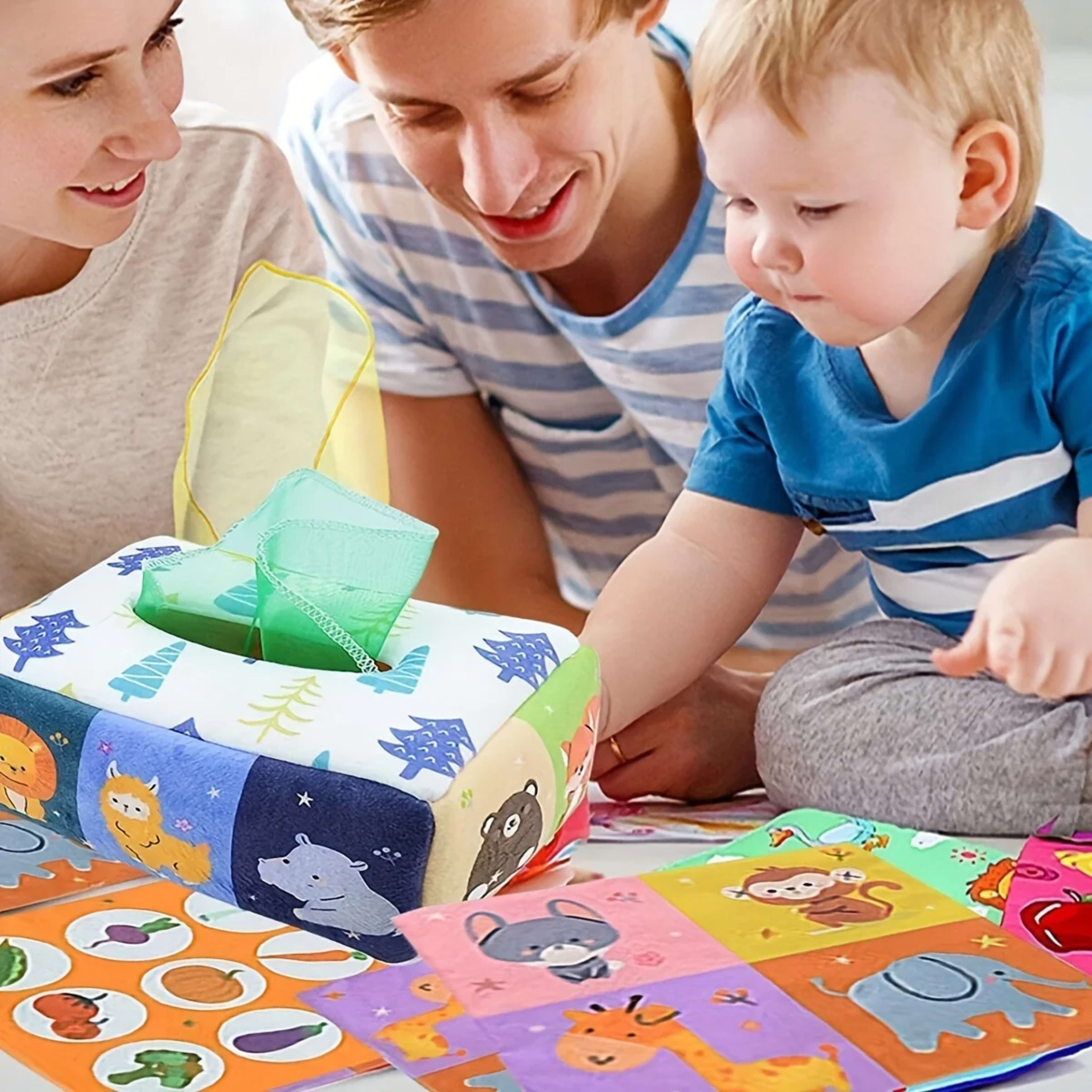 Baby Montessori Toy,Magic Tissue Box,Educational Learning Activity Sensory Toy For Kids Finger Exercising  Busy Board Ba 2