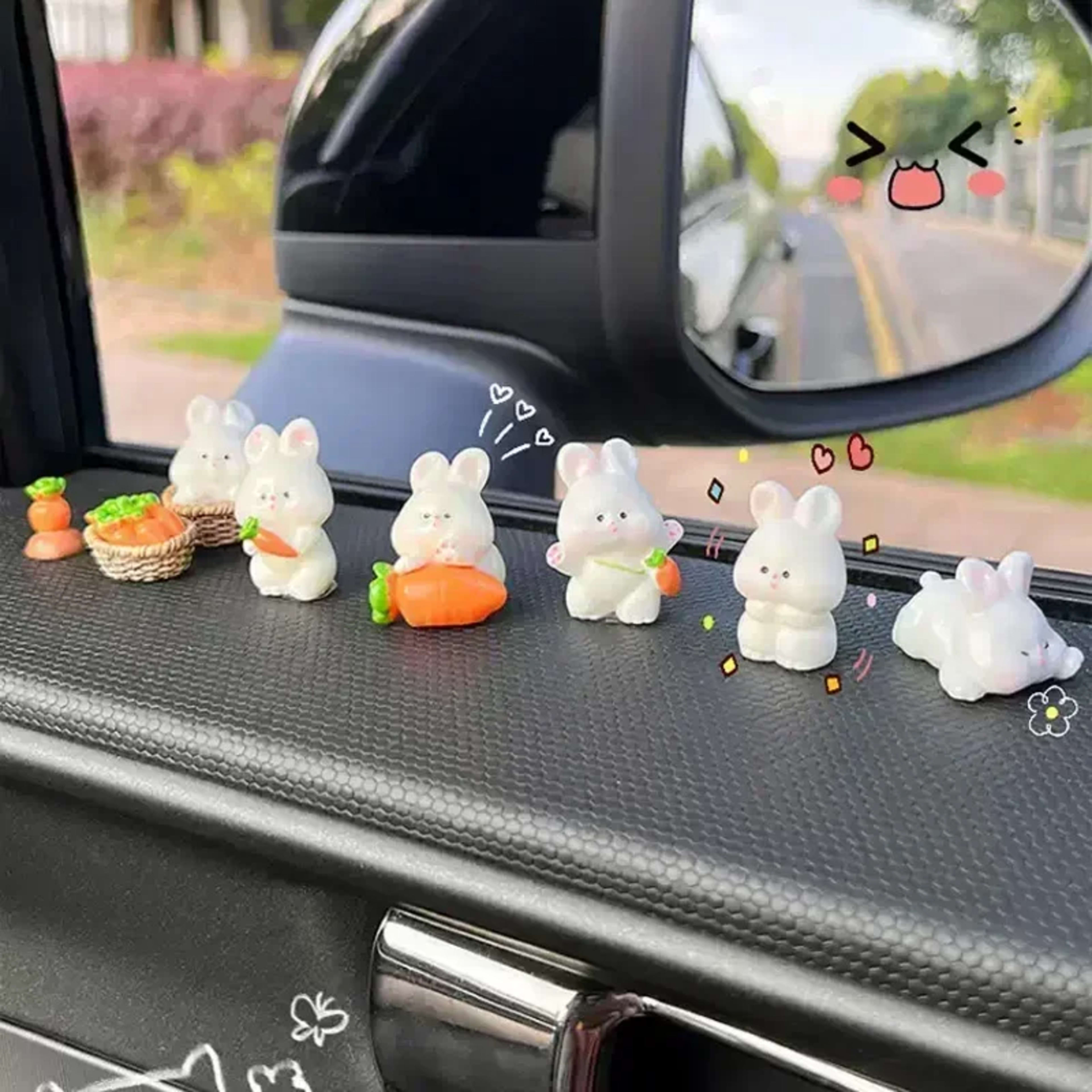 Car Interior Accessories, Car Center Console Decorations, Cute Bunny Car Accessories, Electric Vehicle Accessories 3