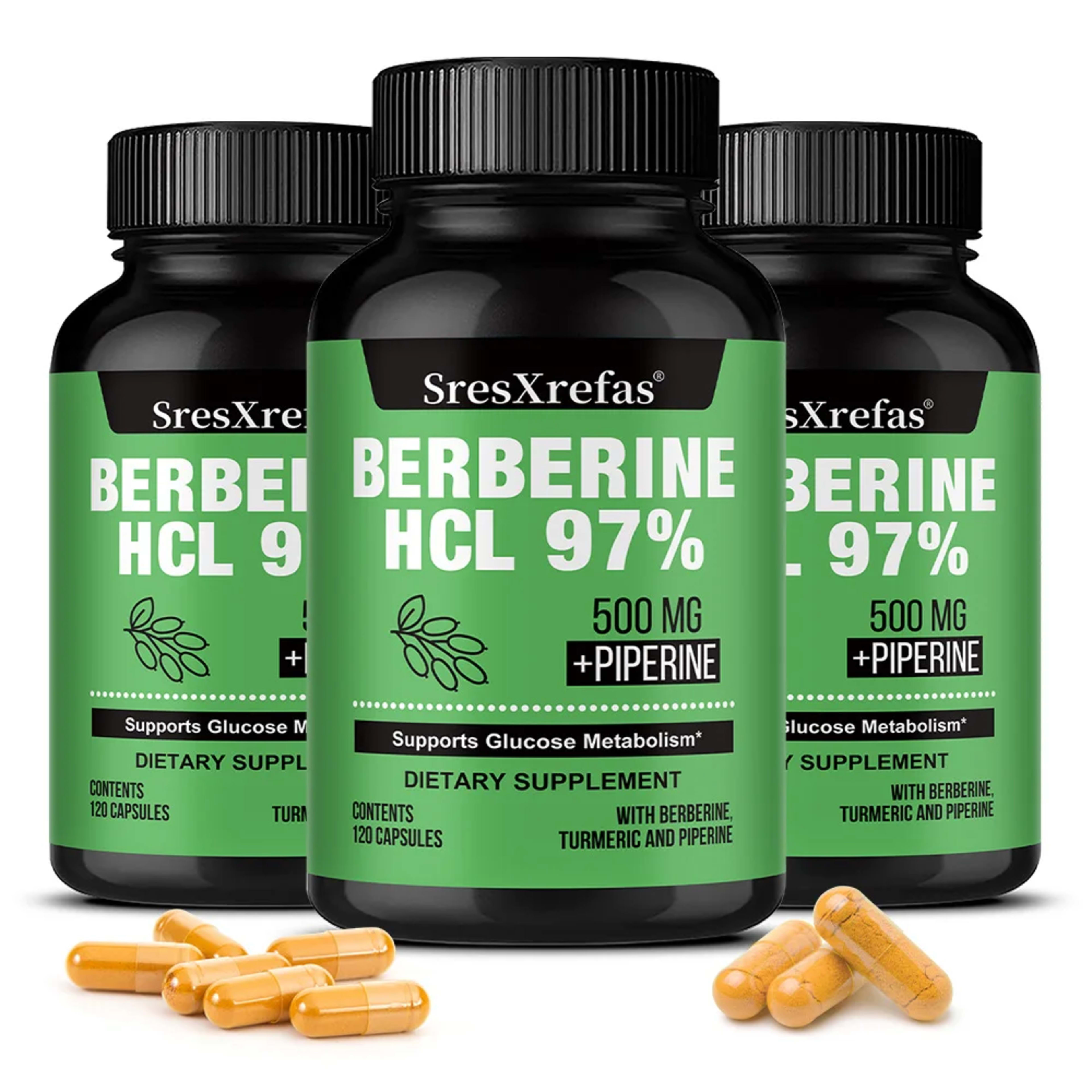 Berberine HCl, Berberine Supplement 500mg Per Serving - Supports Heart Health, Immune System, Healthy GI, Healthy Choles 10