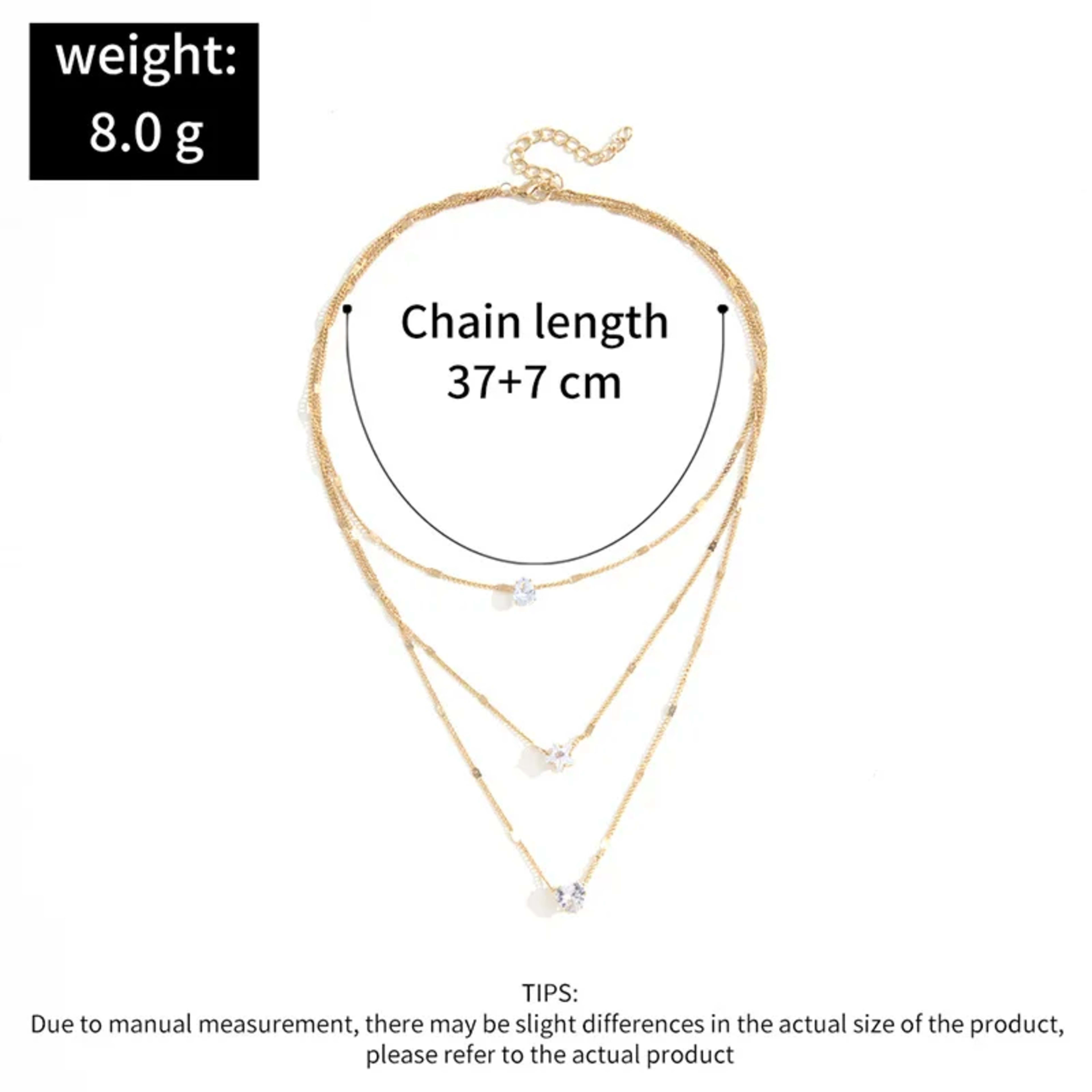 Trendy Zircon Pendant Necklace For Women Multilayer Chain Choker Fashion Female Party Shiny Jewelry Gift 2
