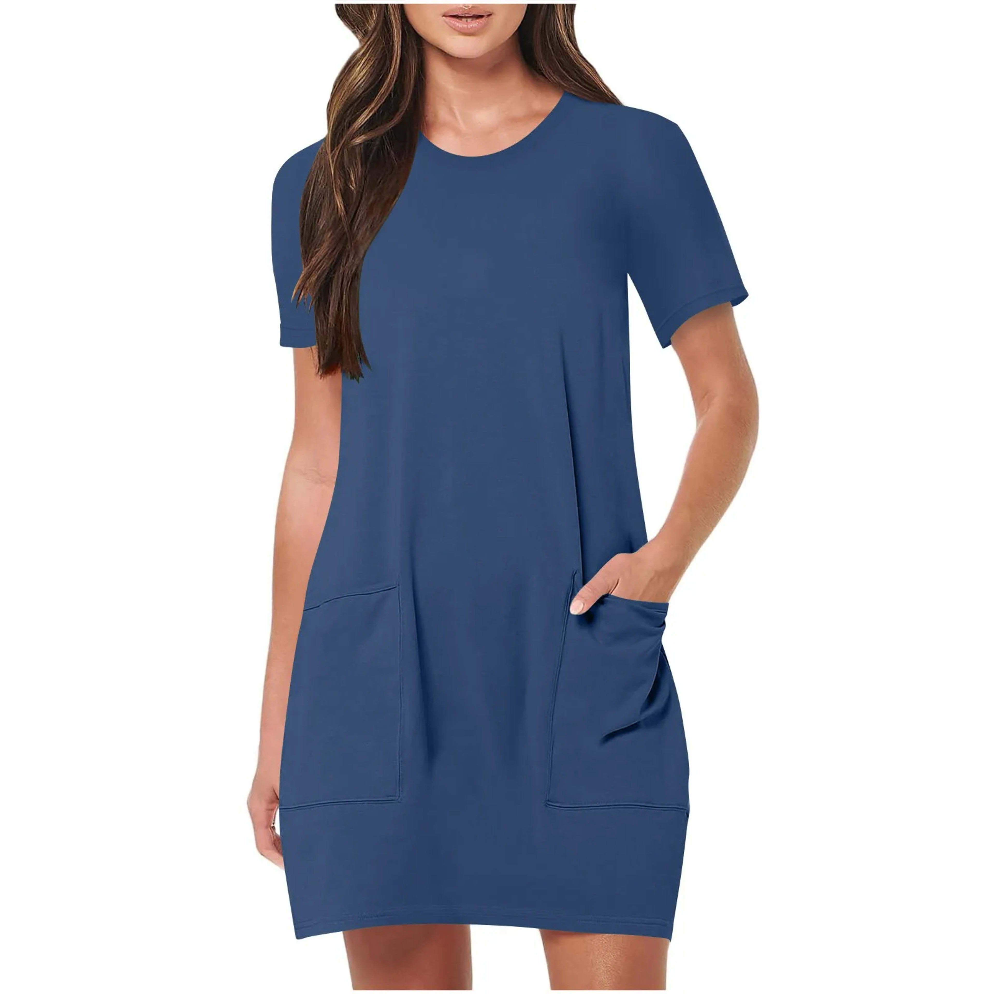 Women's Elegant Dresses Fashionable Solid Color Dress Casual Holiday Sports Short Dresses Long One-Piece Dress Gown vest 1