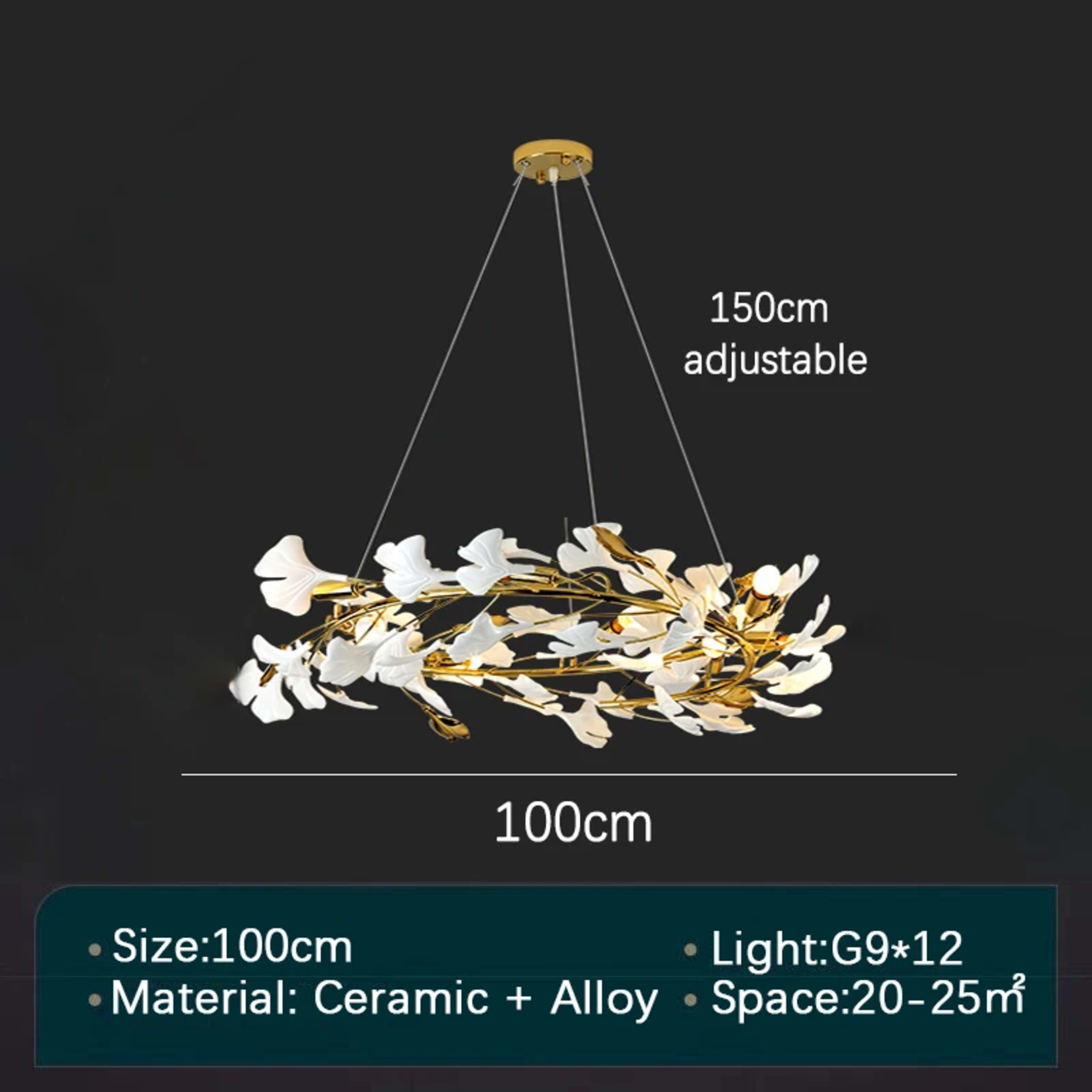 Modern LED Pendant Lights Home Decoration Bedroom Dining Living Room Ceiling Chandelier Ginkgo Leaf Art Long Lighting Fi 8
