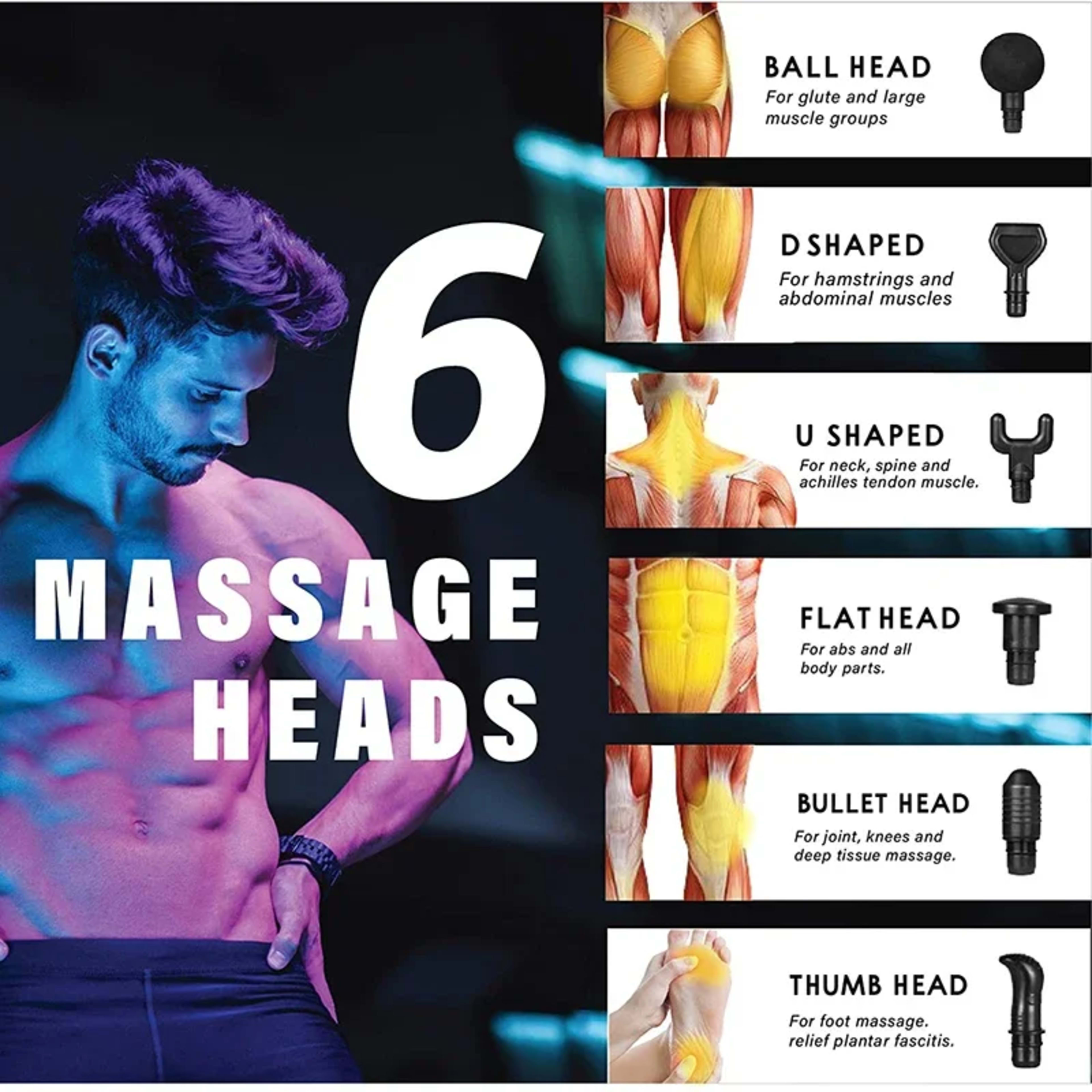 Massage Gun Deep Body Massager For Muscle Pain Relief  Exercising Body and Relaxation Slimming Shaping Massager 5