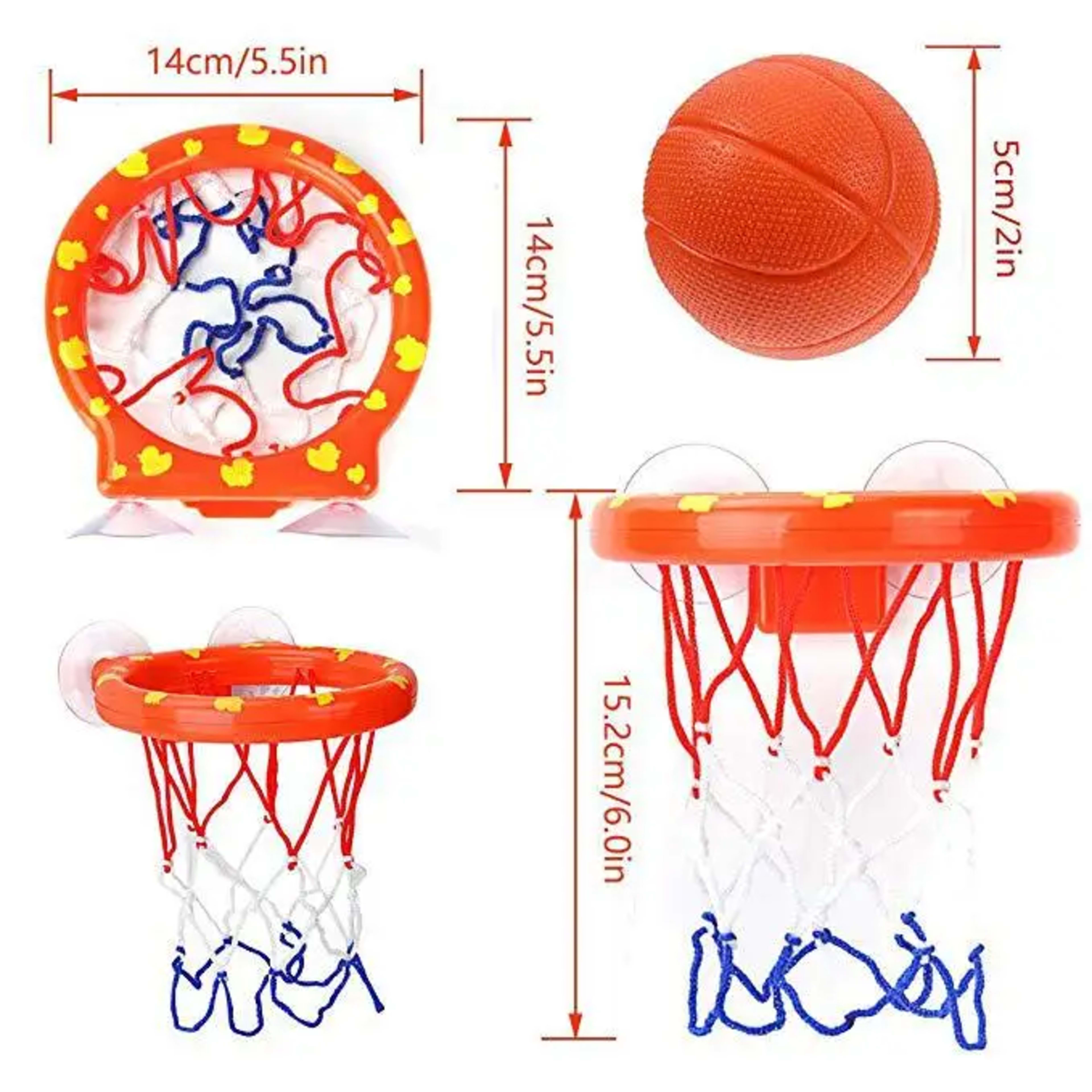 Baby Bath Toy Toddler Boy Water Toys Bathroom Bathtub Shooting Basketball Hoop with 3 Balls Kids Outdoor Play Set Cute W 3