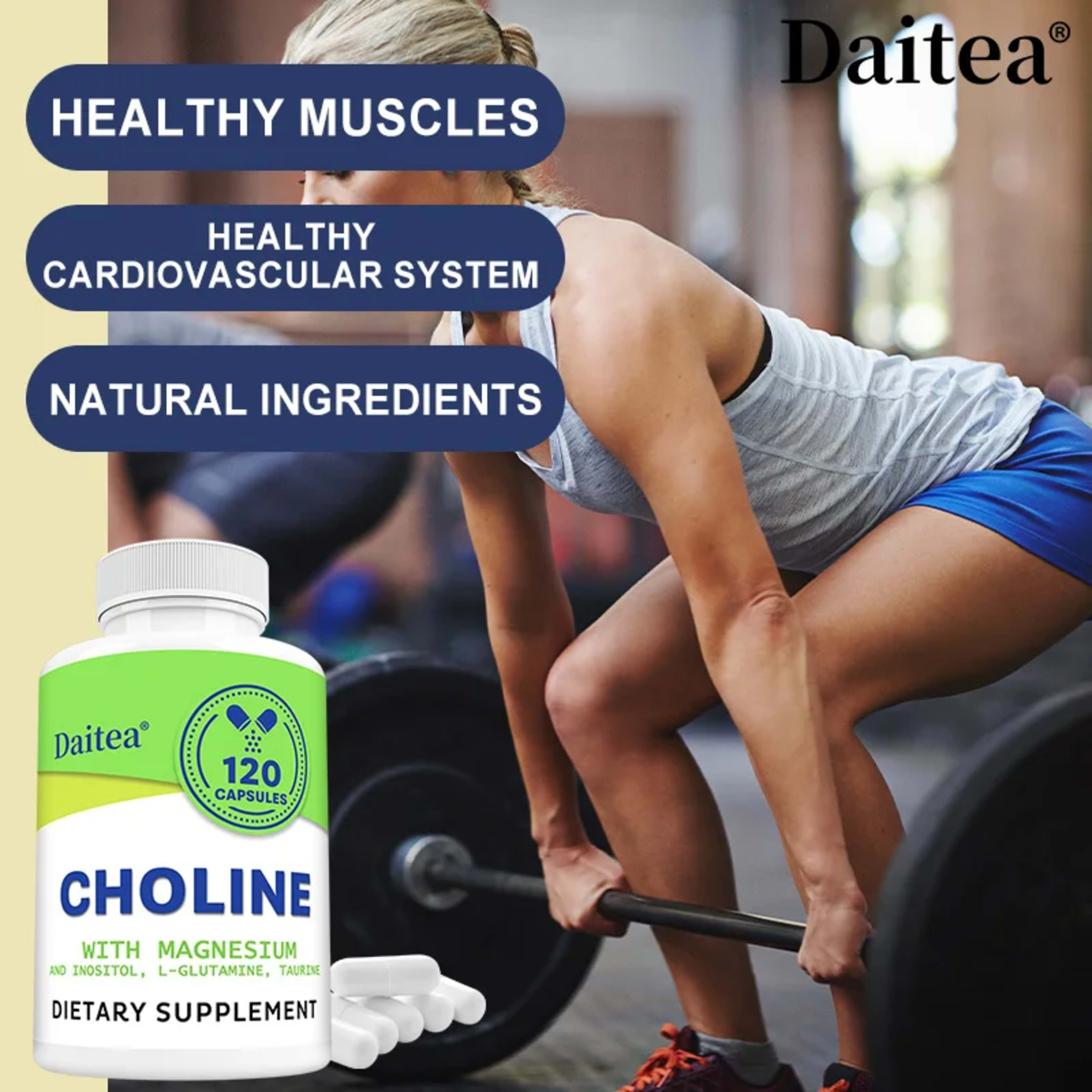 Choline Supplement - Supports Muscle and Cardiovascular Health - Vegetarian, Non-GMO 3