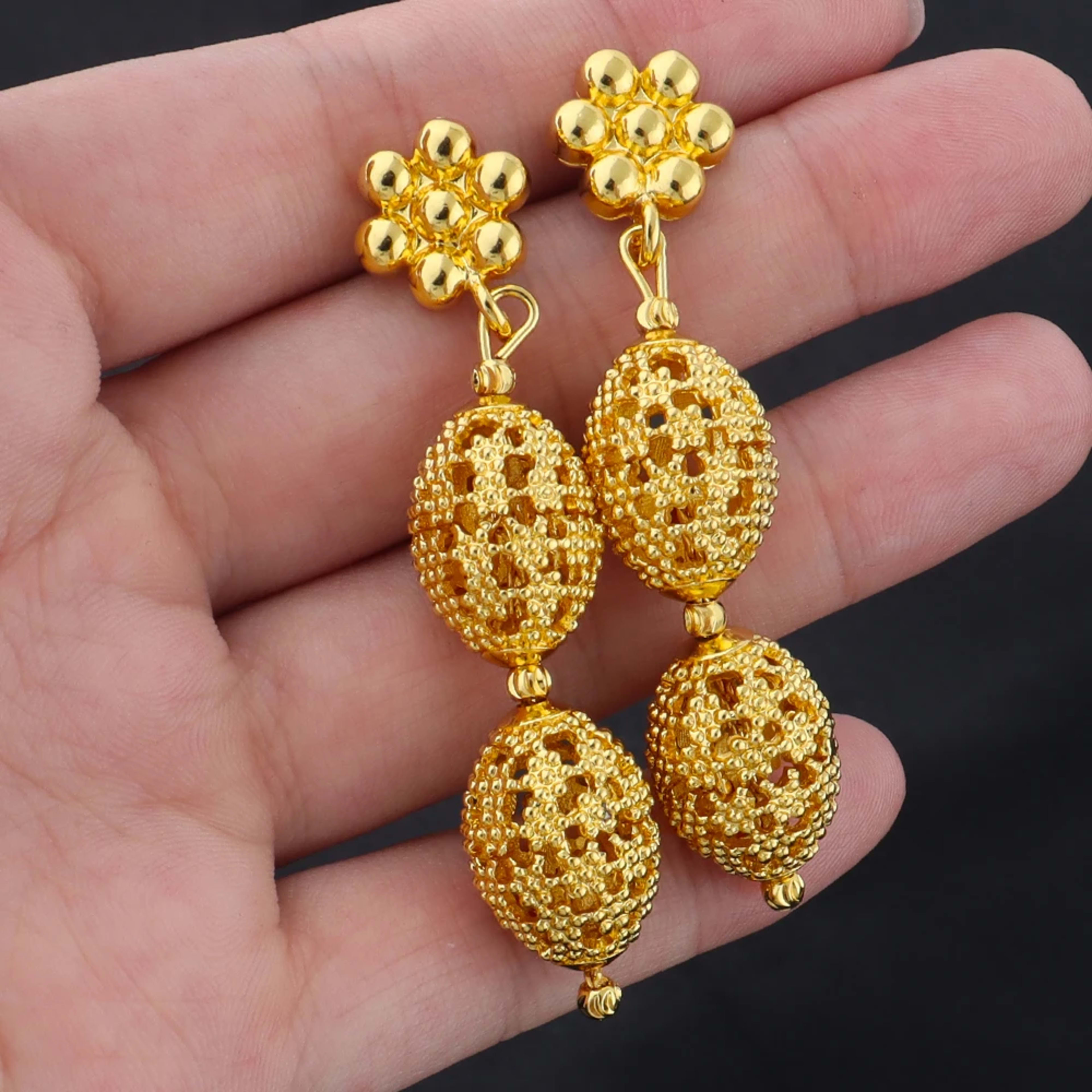 women  jewelry set indian arabic african ethiopian golden color jewelry set Hollow Out Oval Necklace Earrings Ring free  6