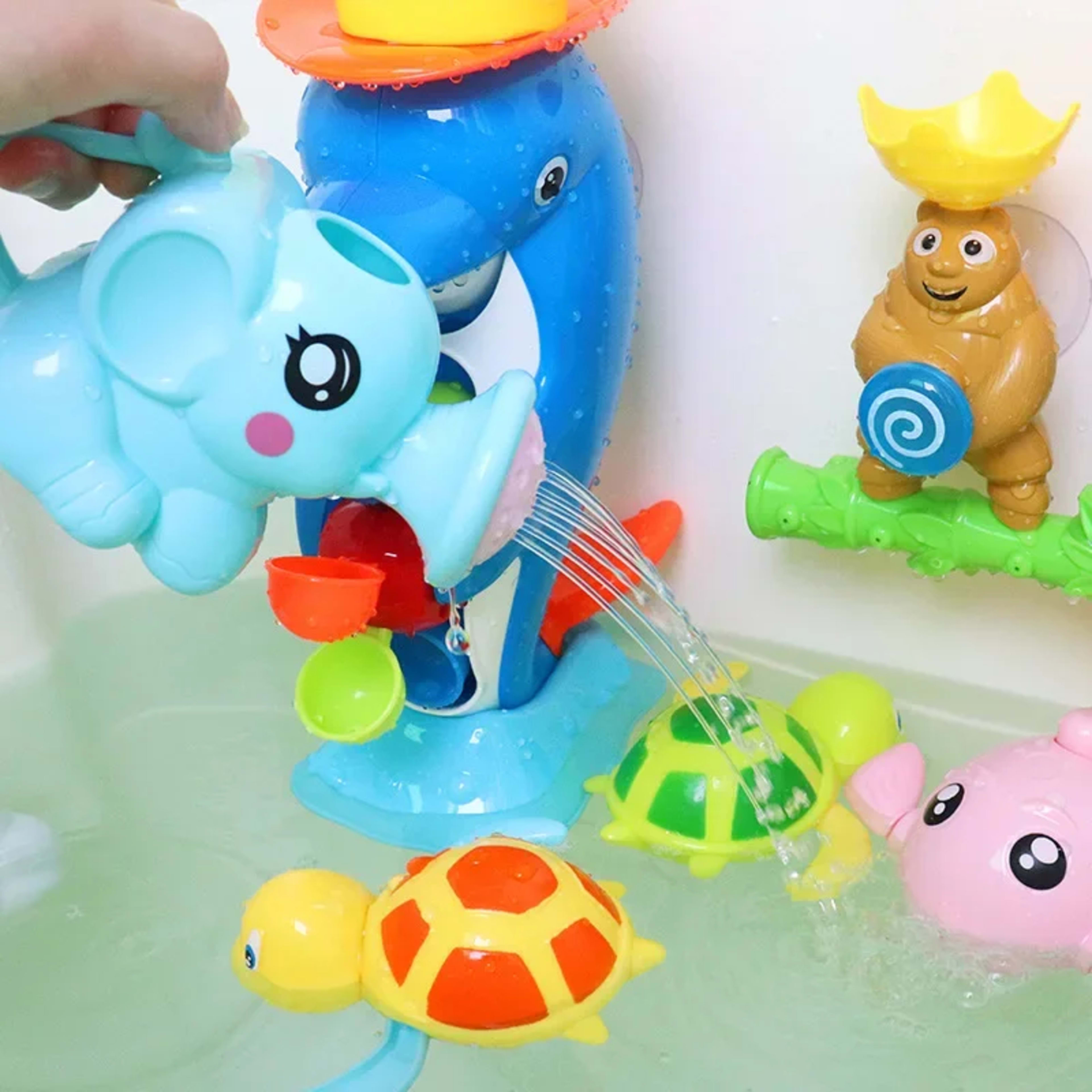 Baby Bath Toy, Bathing Cute  Elephant Shower Swimming Water Spraying Clouds Shower Bath Toy For Kids Water Playing Toy 3