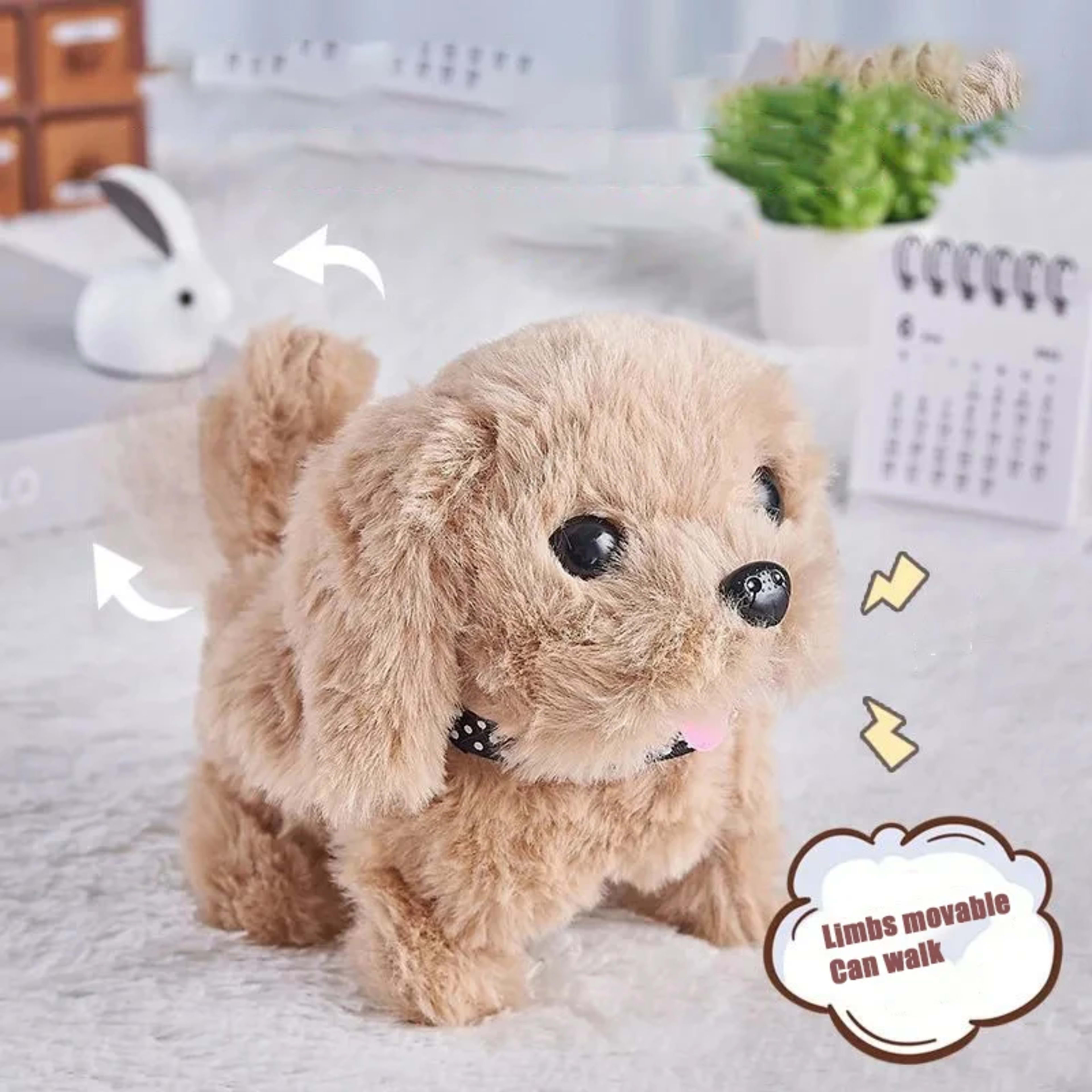New Electronic Pet Dog Toy Walking Interactive Dog Plush Doll Toys Vibrating Automatic Moving Electric Puppy Gift For Ba 3