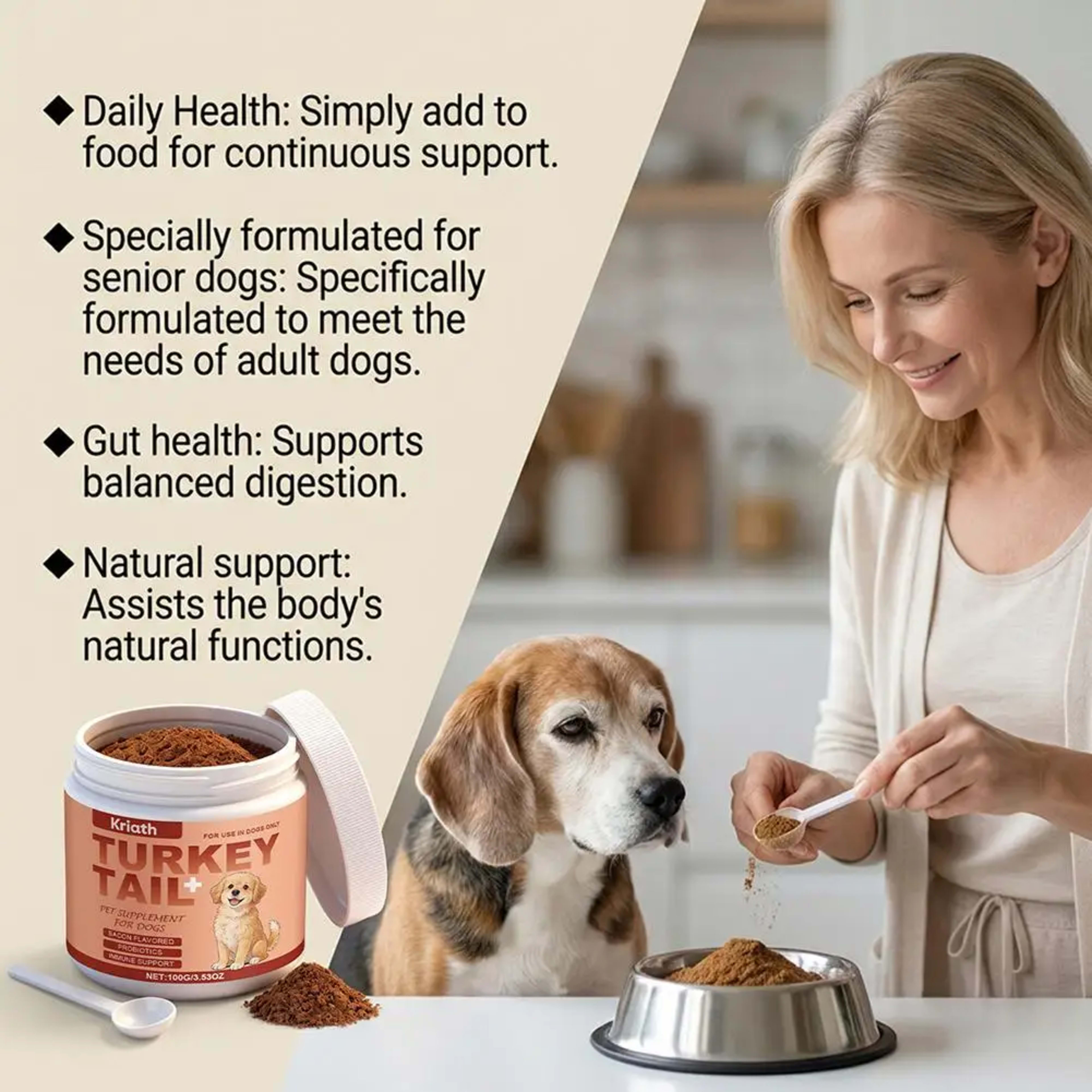 Dog Immune Support Supplement – Daily Immunity Defense, Promotes Healthy Immune System Function for Breeds, Easy-Mix Pow 4