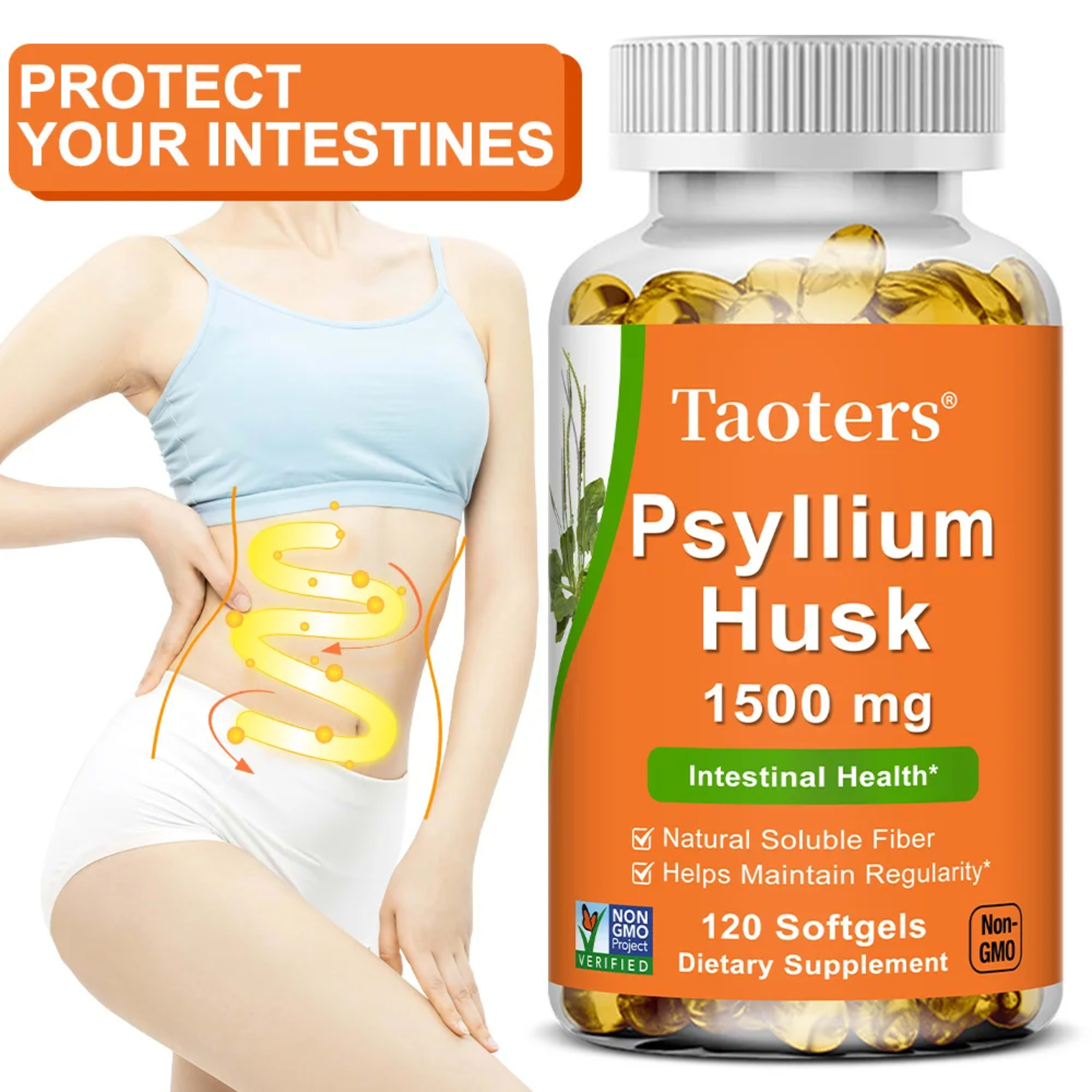 Psyllium Husk Supplement-Natural Soluble Fiber,Promotes Digestion,Supports Immunity,and Promotes Intestinal Health,120 C 1