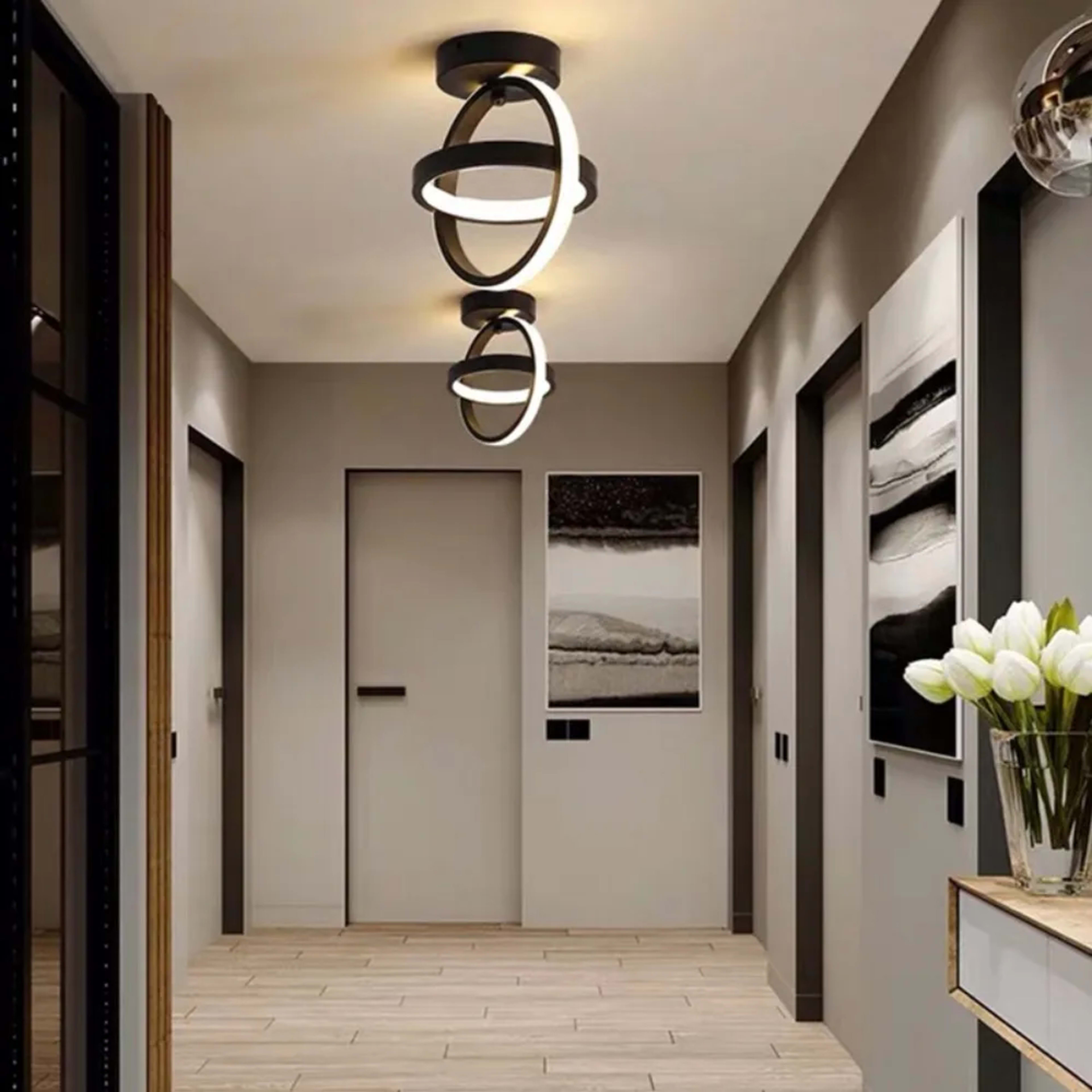 Modern LED Ceiling Light 2 Rings Creative Design Ceiling Lamp Indoor Lighting Fixtures Hallway Balcony Aisle Office Ligh 5