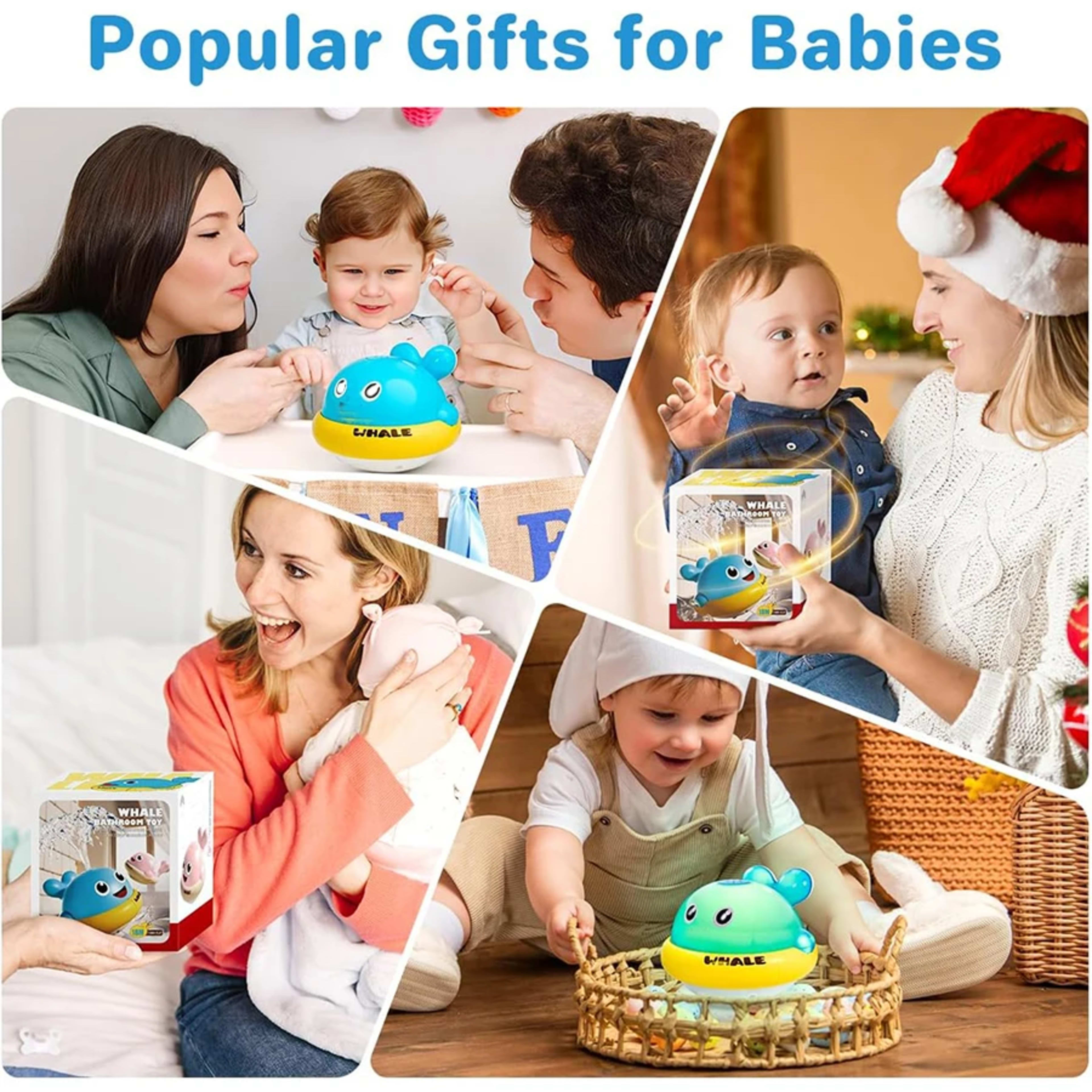 Baby Bath Toys Toddler Bath Toys for Kids Light Up Whale Bath Toys Sprinkler Pool Water Table Infant Toys Bathtub Founta 6