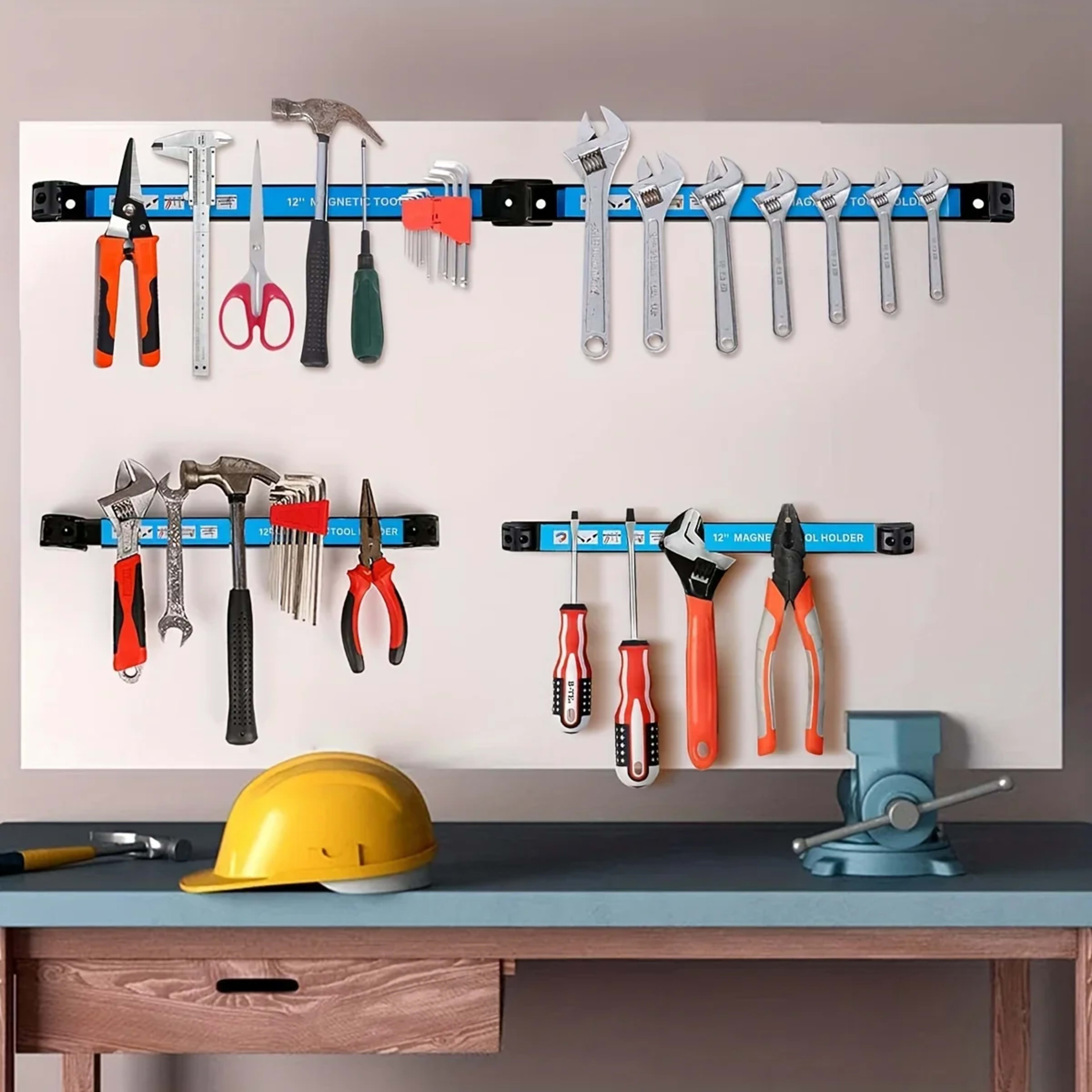 8,12,18,24inch Magnetic Tool Holder Heavy Duty Tool Bar,Space Saving Metal Organizer Rack Tool for Workshop Garage Home 2