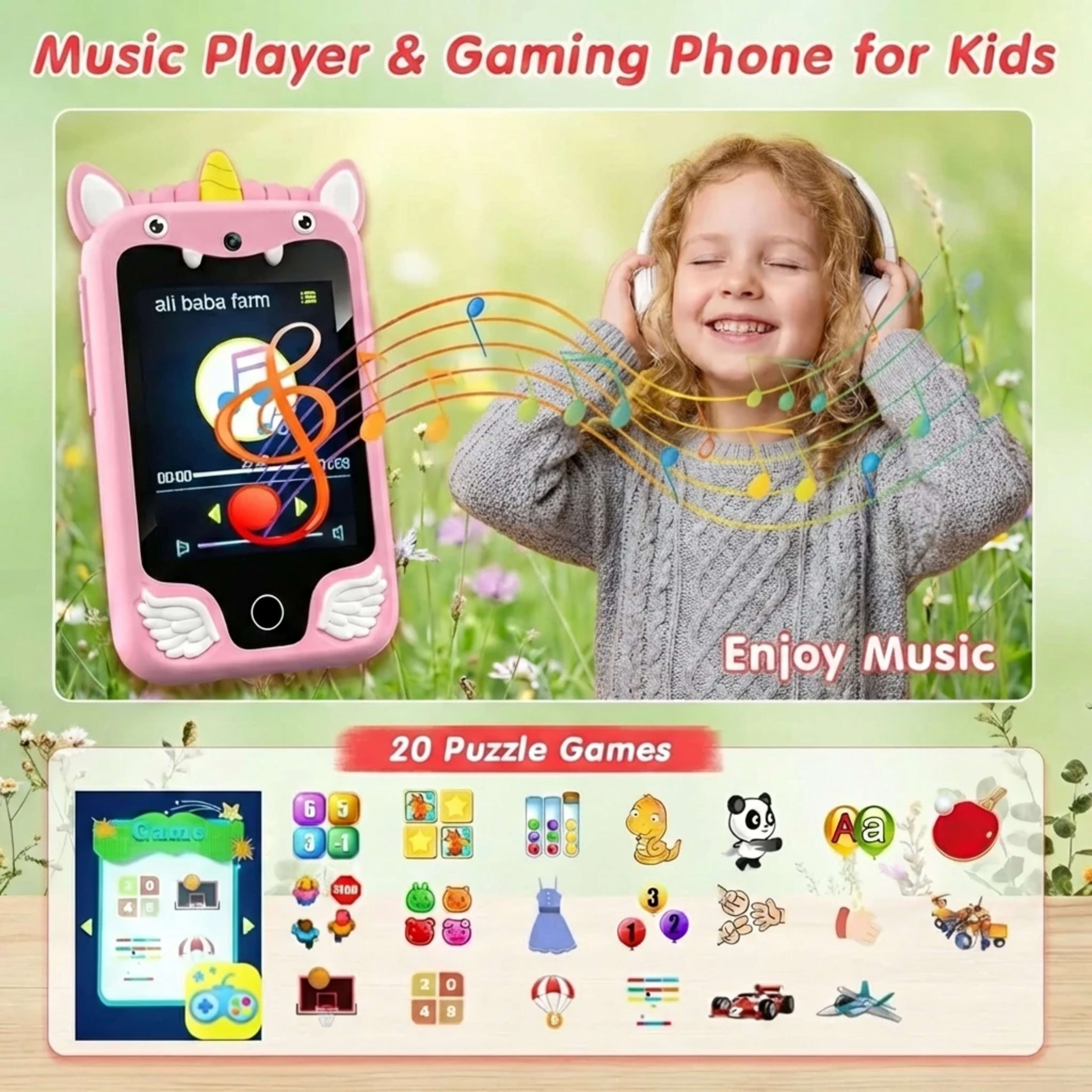 Baby Phone Toy Educational Simulation Mobile Toy with Games Music Stories Video Toddler Learning Play Phone Gift for Kid 5