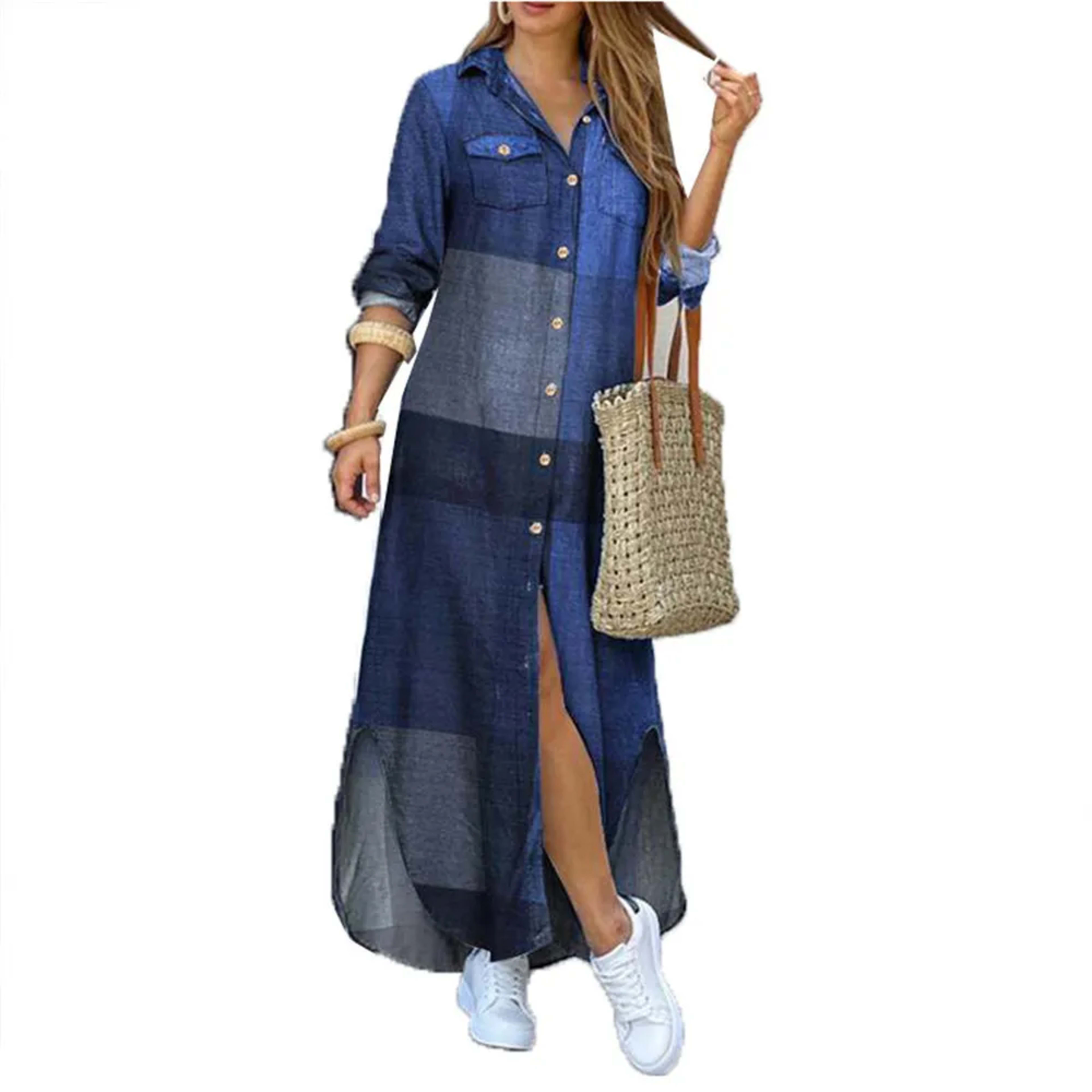 Women Dresses 2026 new fashion sexy single-breasted long dress loose lapel spring autumn women's clothing vestidoes 11