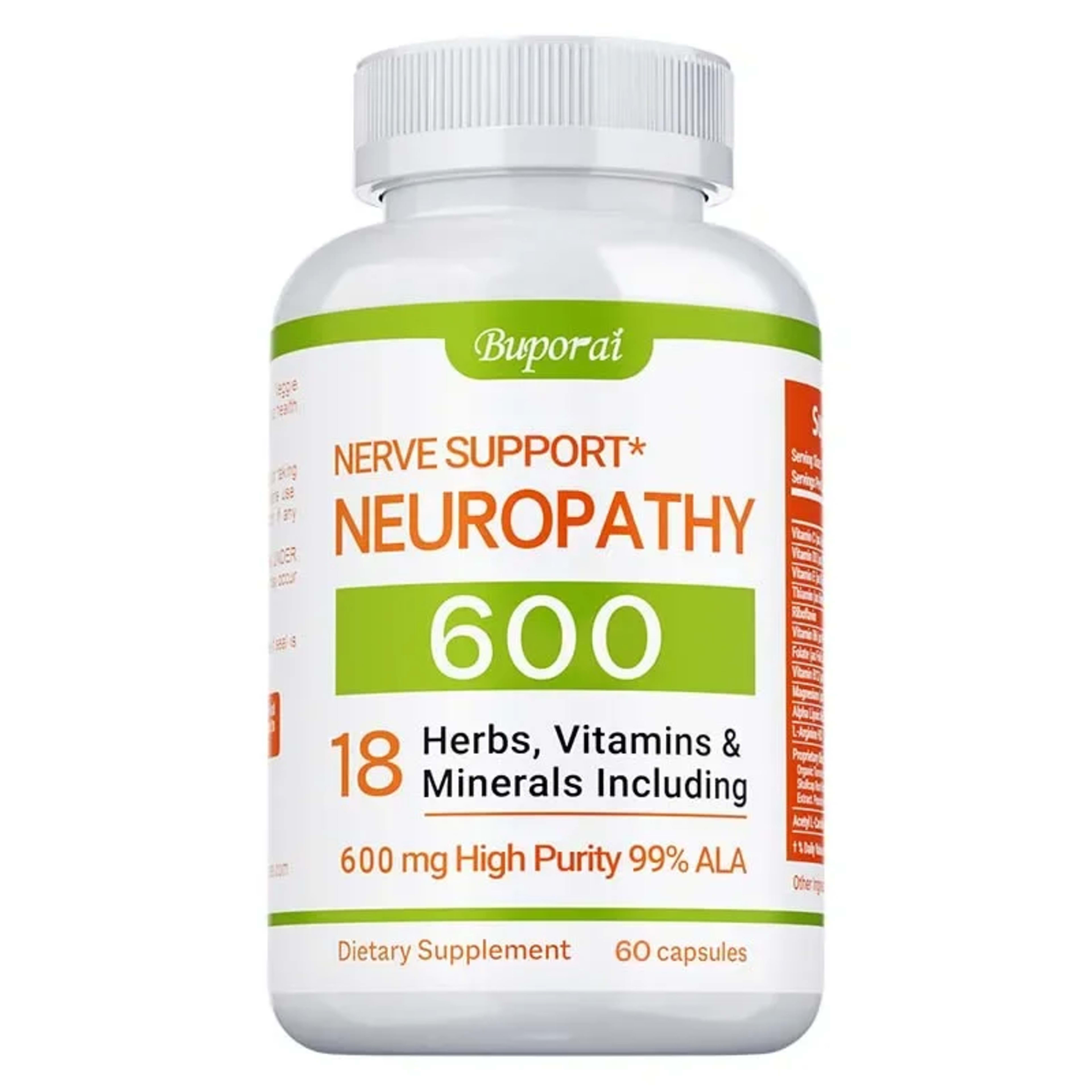 Neuropathy Support Supplement 600mg - Antioxidant, Promotes Nerve Health, Cellular Energy, Metabolism and Anti-aging, No 9