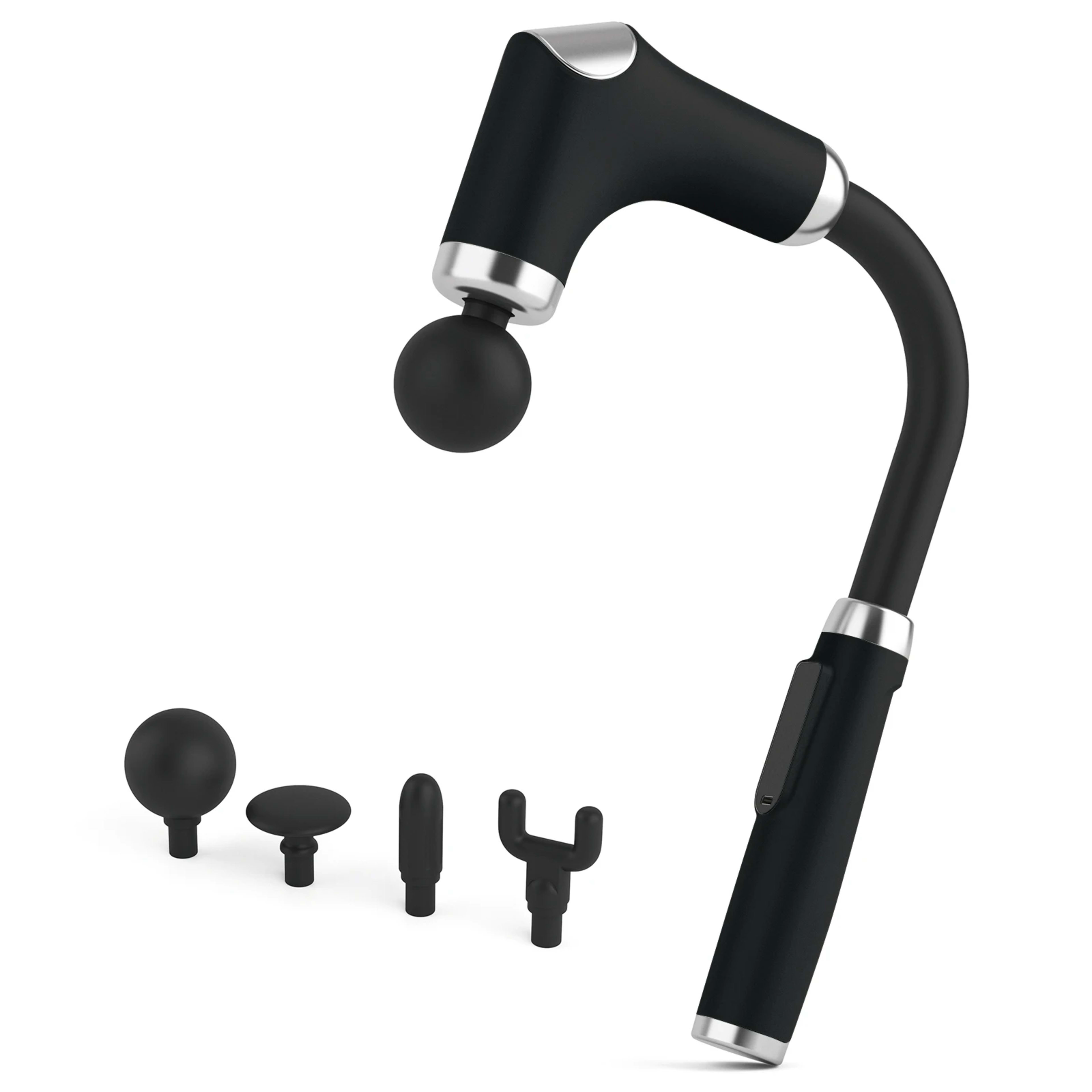 Home Massage Gun With A Long Handle Curved Head Cervical Spine Lumbar Back Legs Multi-functional Fascia Gun For Relaxing 9