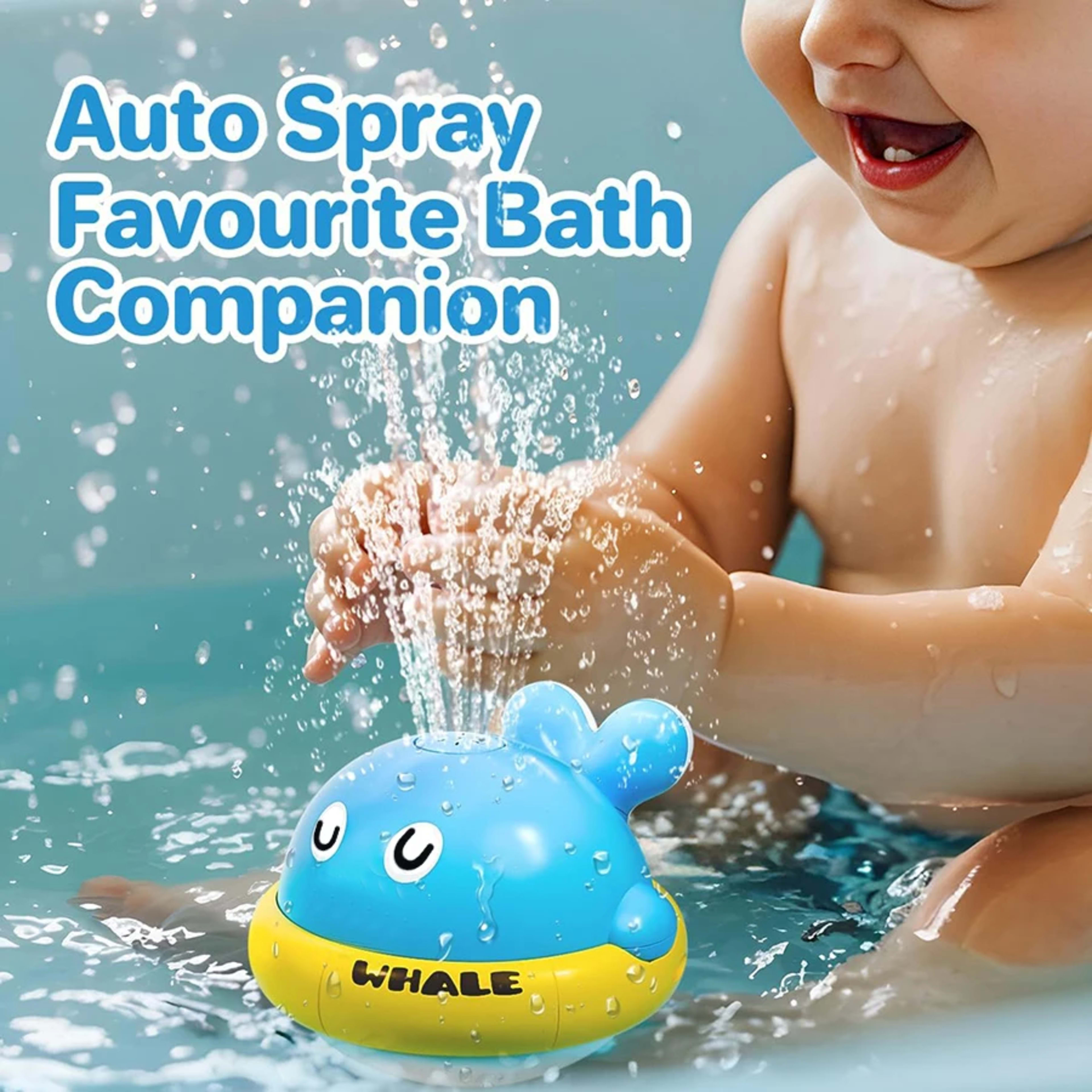 Baby Bath Toys Toddler Bath Toys for Kids Light Up Whale Bath Toys Sprinkler Pool Water Table Infant Toys Bathtub Founta 4