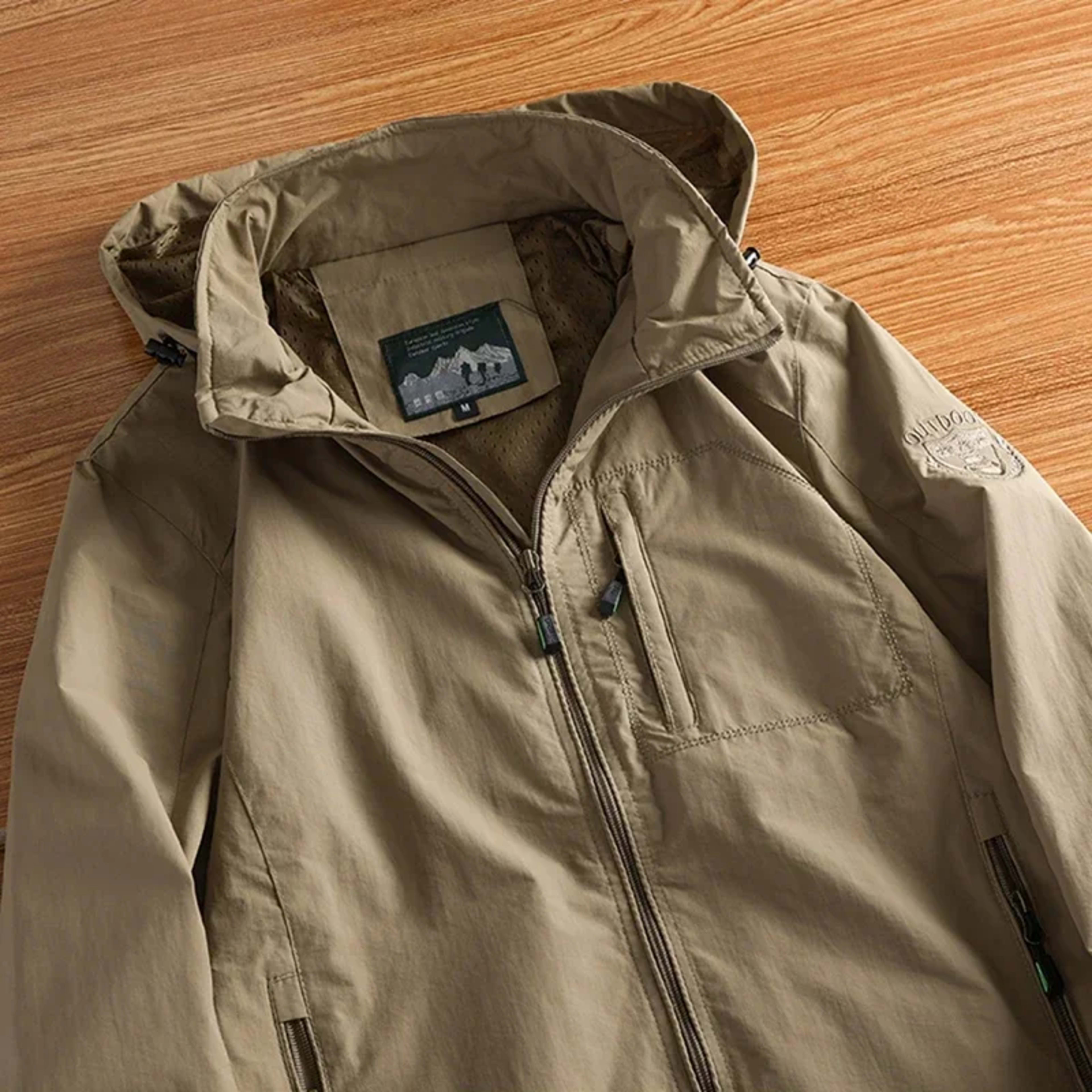 Men's Jacket Spring and Autumn Three Proof Fashion Casual Loose Hooded Professional Outdoor Windproof Windbreaker Coat 4