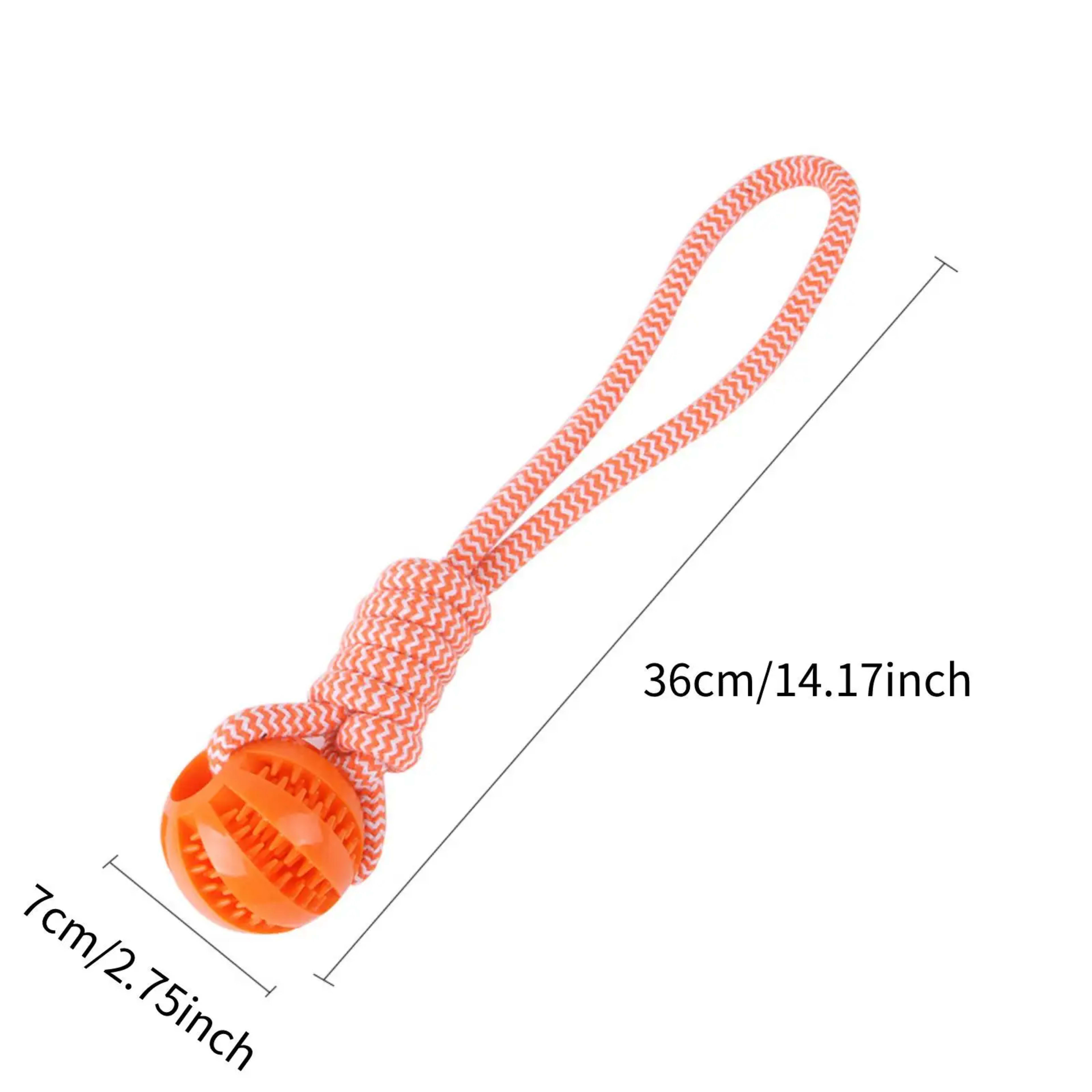 Pet Toy for Dogs, Durable Cotton Rope Hand-Held Treat-Dispensing Ball, Teeth-Cleaning and Training Interactive Puzzle To 5