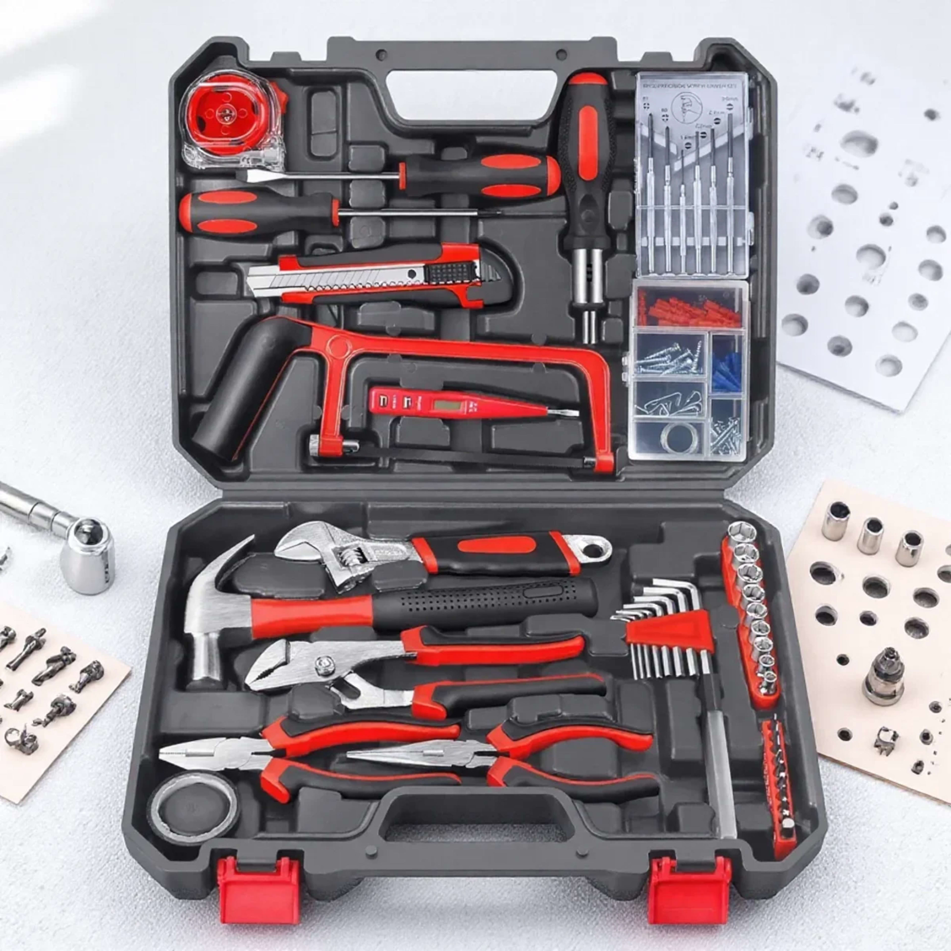 Household DIY Hardware Tools Set Toolbox Electrician Carpenter Multi Functional Portable Manual Repair Tool Combination  2