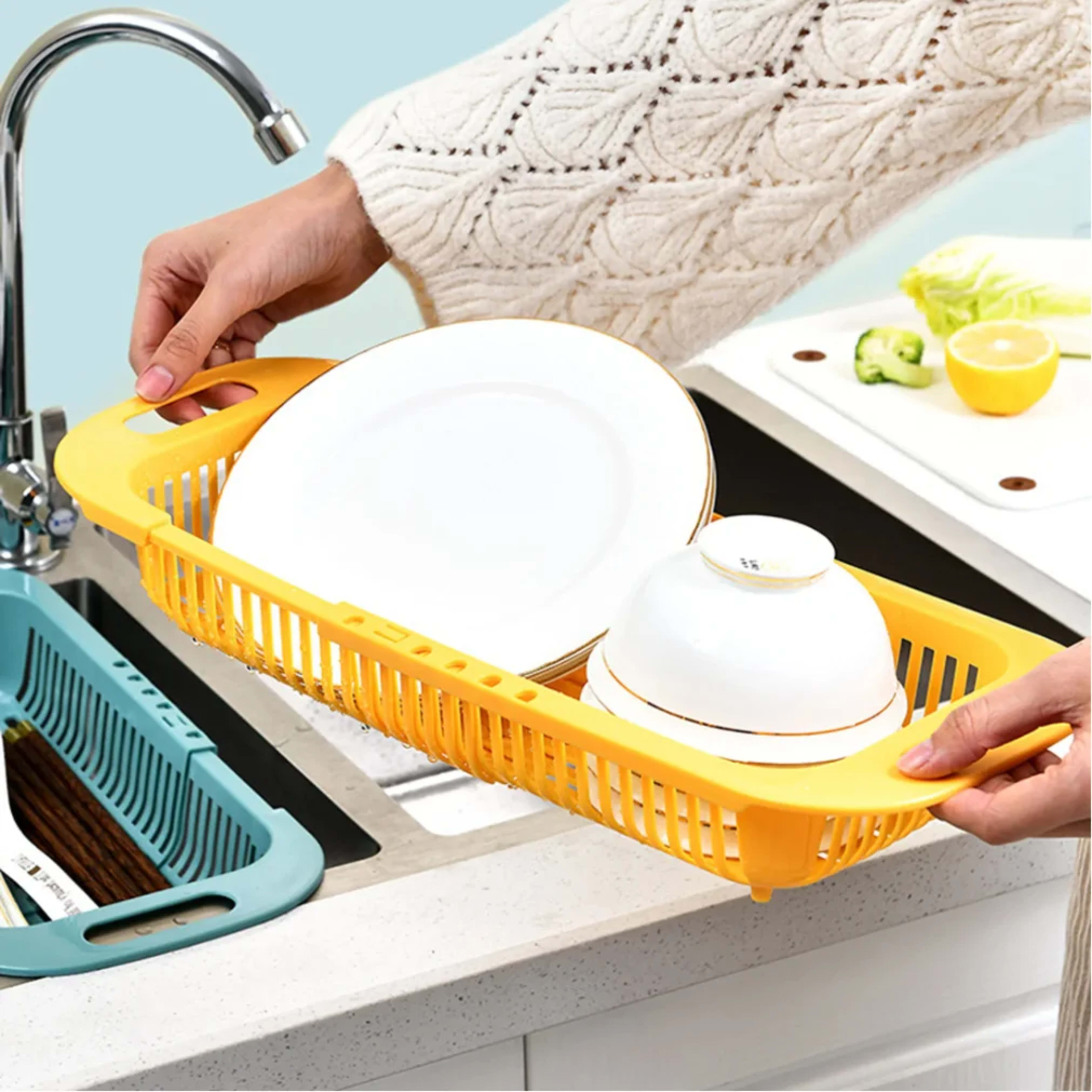Kitchen Organizer Soap Sponge Holder Sink Rack Telescopic Drain Rack Adjustable Vegetable Drain Basket Kitchen Organizer 2