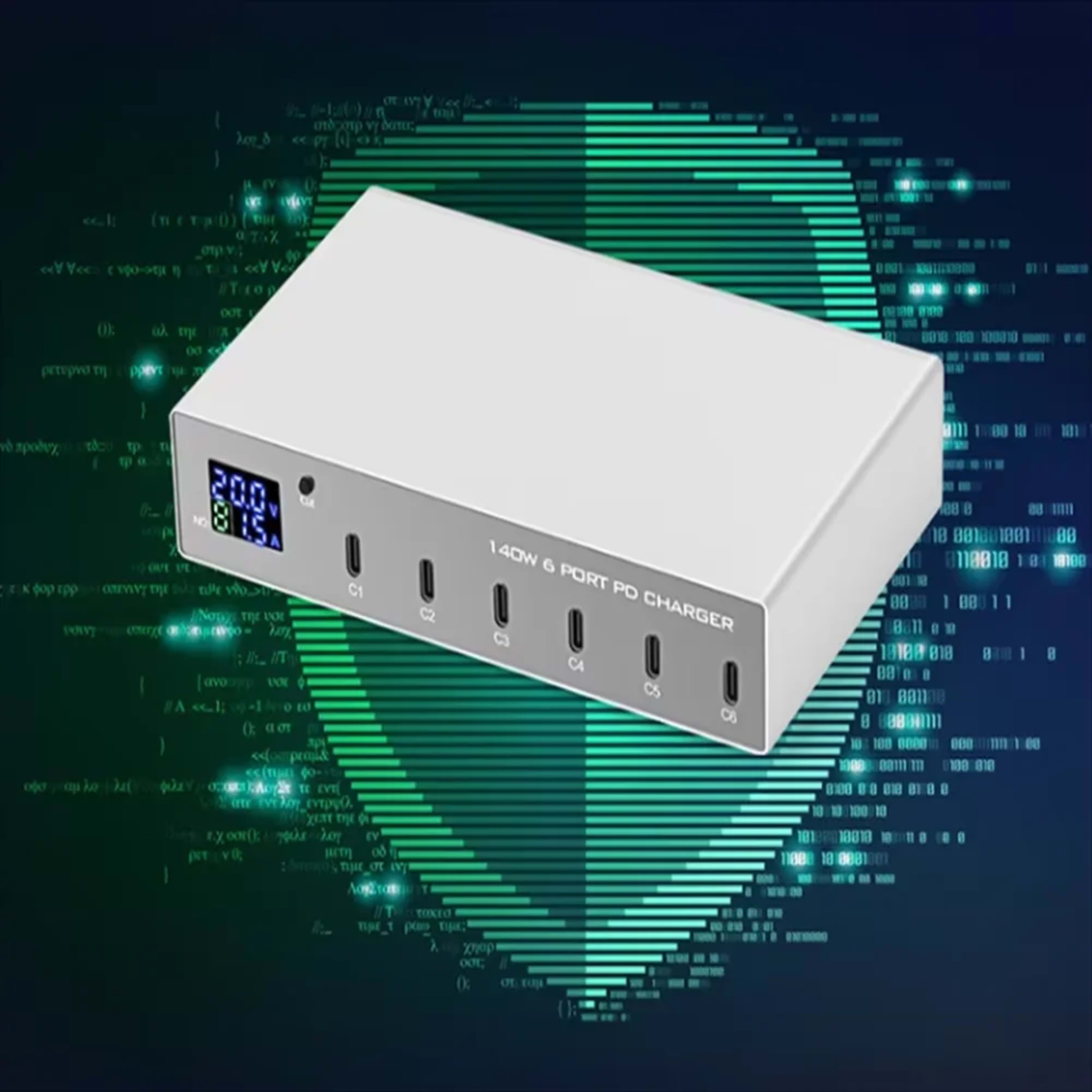 Phone Accessories 6 Port Phone Fast Charger USB Charger Adapter PD 30W Charger For Apple iPhone 14 13 12 Huawei Samsung  3