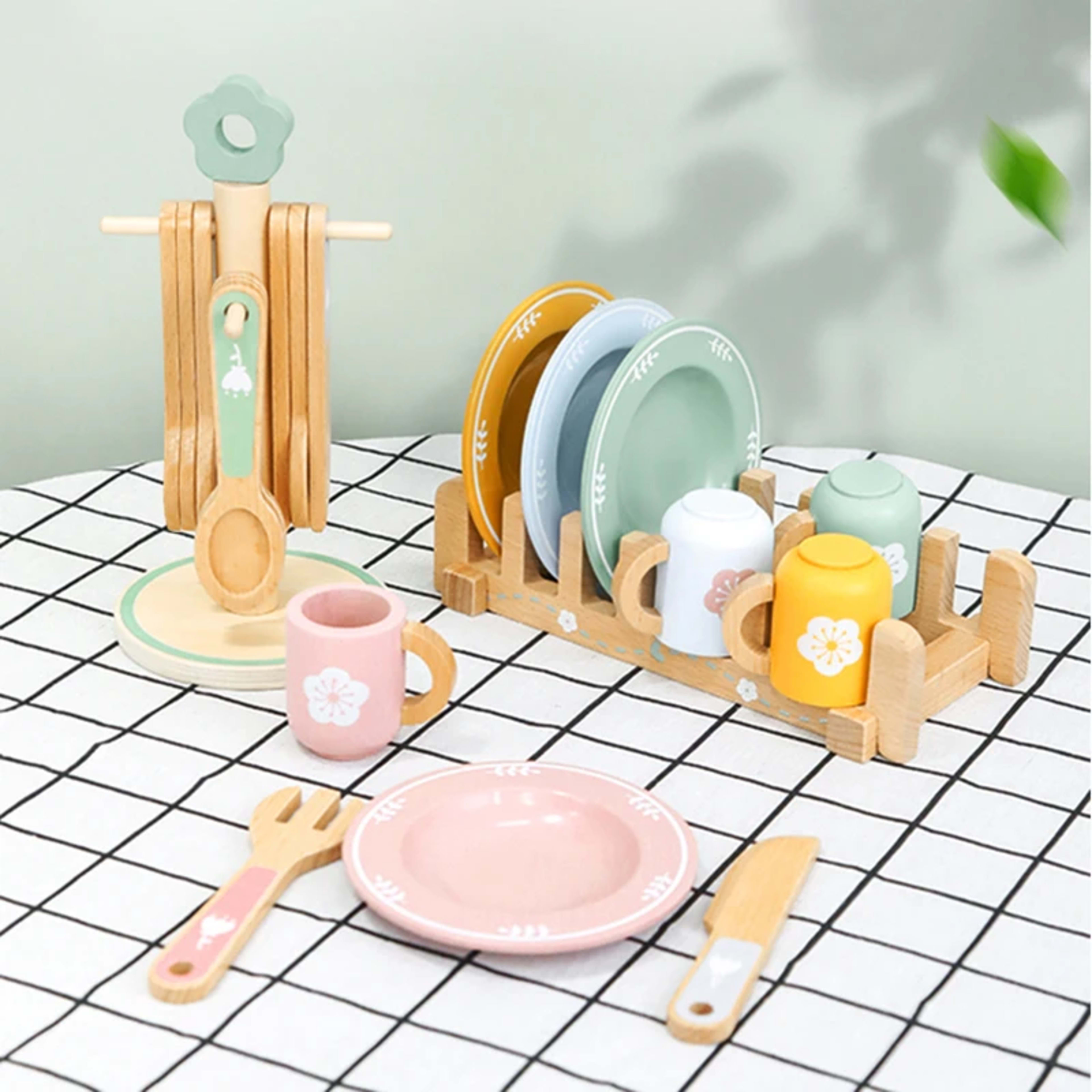 Baby wooden toy Kitchen toy wooden tableware set toy baby role play Educational Cosplay preschool toy gifts for kids 1