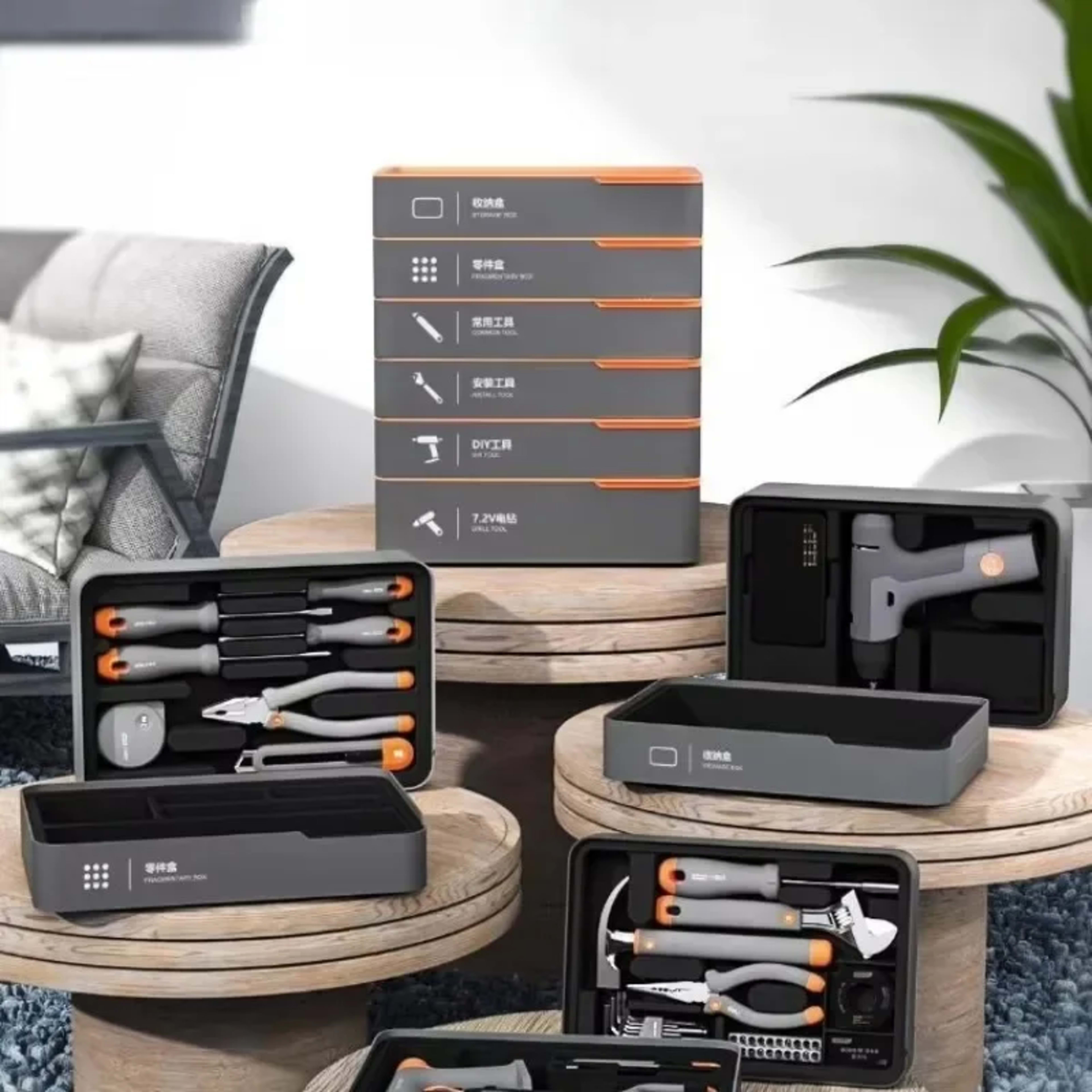 Home Repair Kit Wire Cutters Hammer Lithium Drill Emergency Repair Multifunctional Kit Storage Professional Hand Tool Se 3