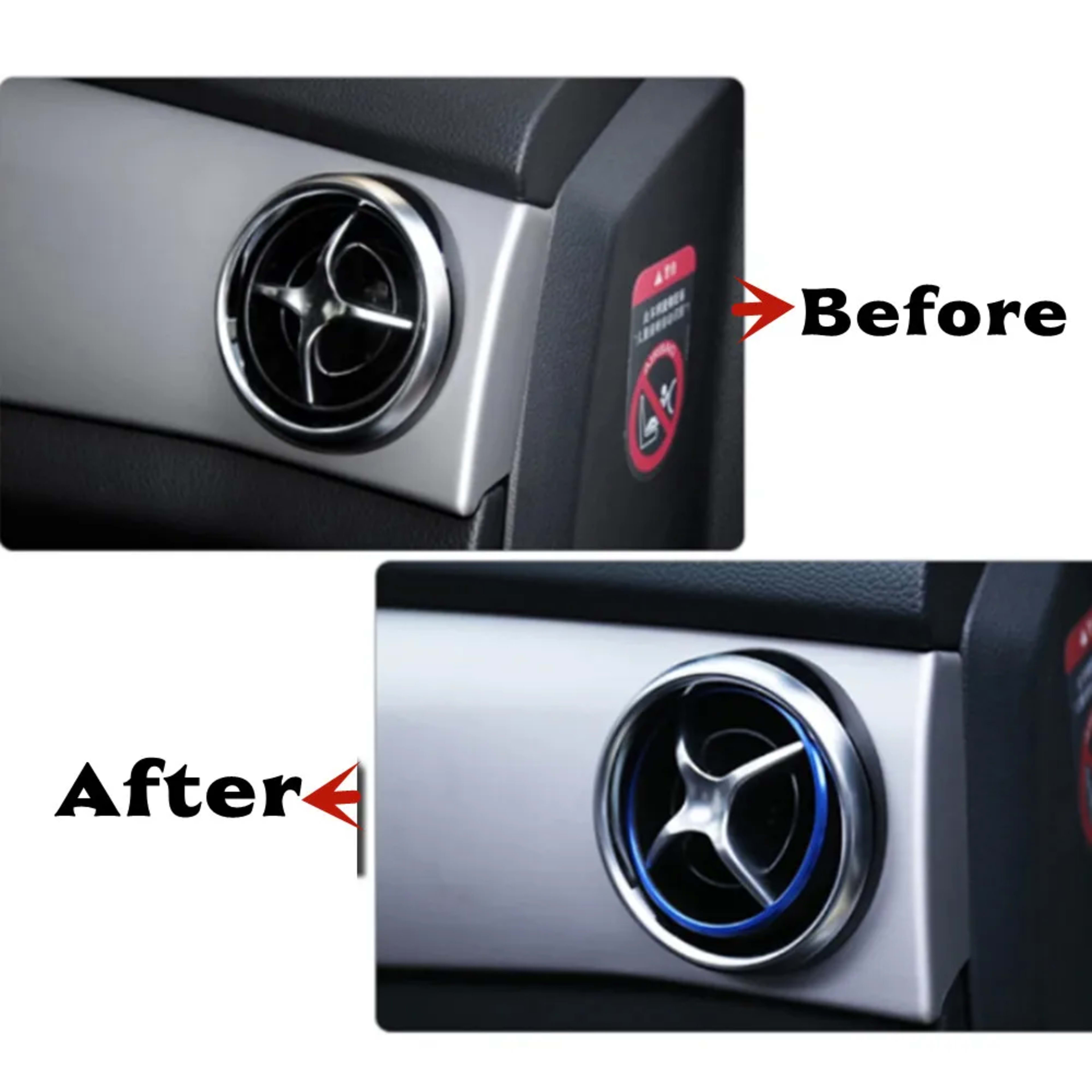 Car Accessories For Mercedes Benz SLK SLC R172 SLC180 SLC200 SCL300 SLC43 AMG Air Conditioner Outlet Decorative Sticker 3