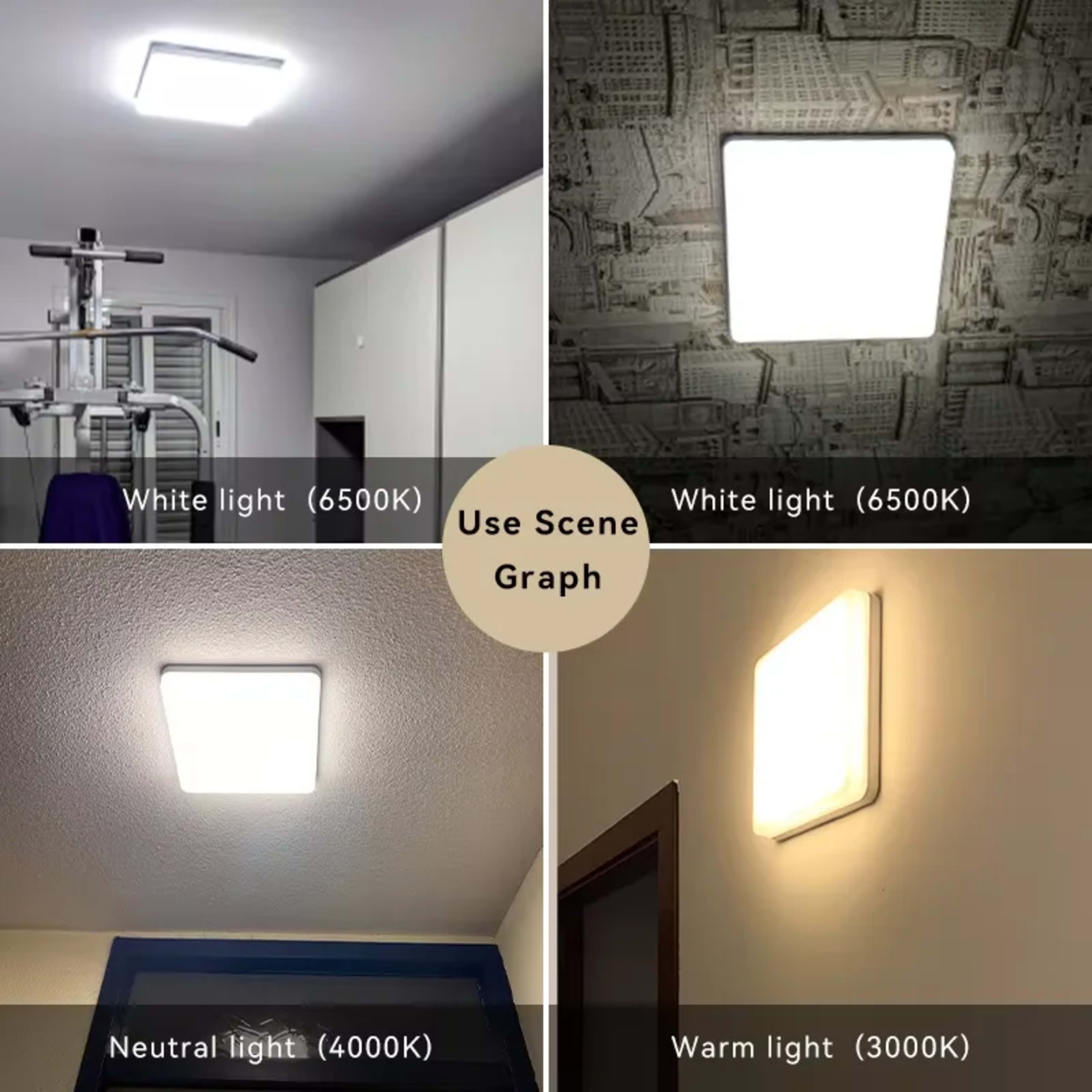 LED Ceiling Light Fixture 18/24/36/48W Dimmable Flush Mount Modern Home Lamp for Bedroom Living Room Kitchen Hallway Ult 5