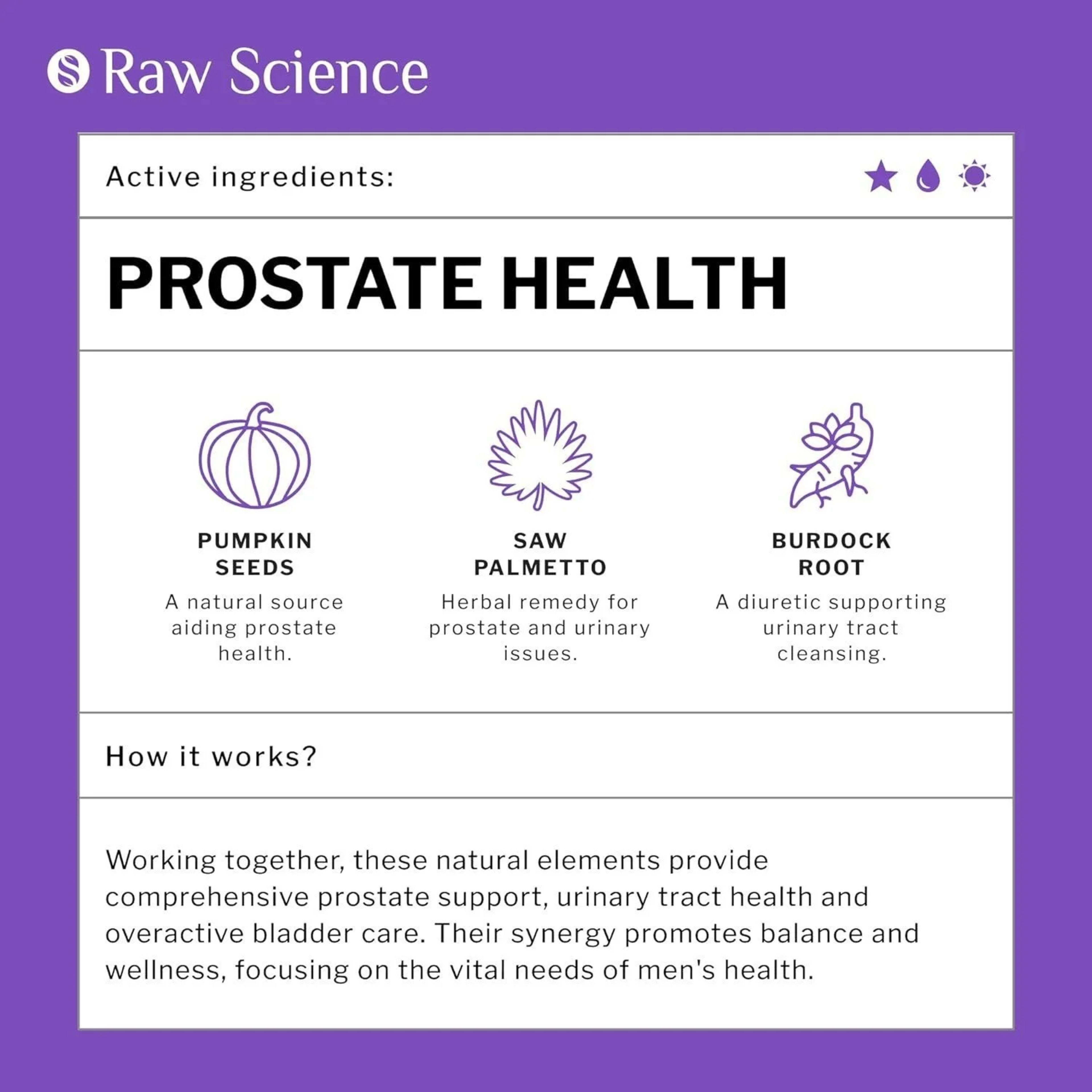 Men's Health Prostate Support Supplement - Saw Palmetto, Lycopene, Pygeum, Pumpkin Seed Extract, β - sitosterol -60 caps 2