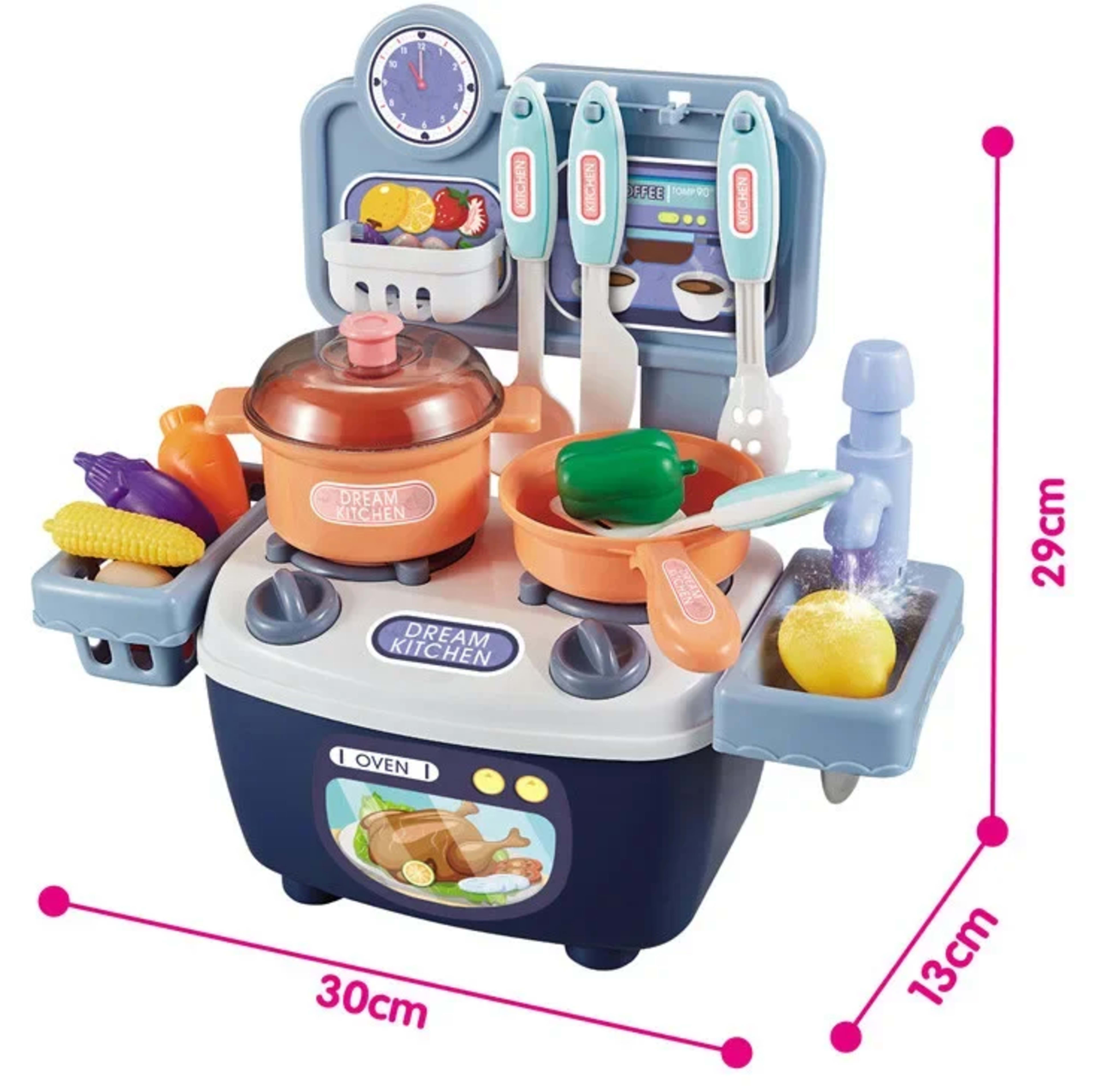 Kitchen Toys Imitated Chef Light Music Pretend Cooking Food Play Dinnerware Set Safe Cute Children Girl Toy Gift Fun Gam 6