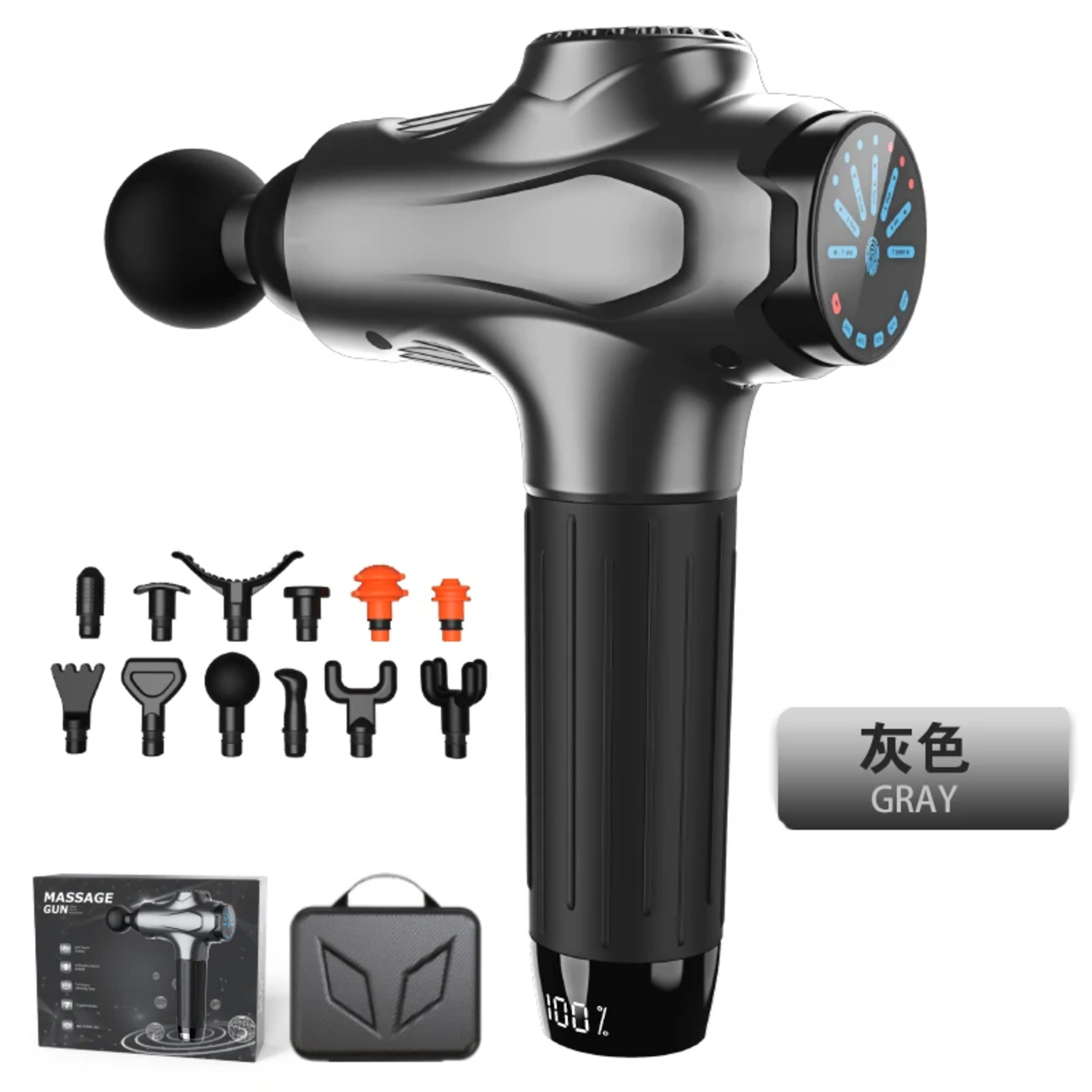 Professional Massage Guns12 Heads Smart Massage Gun For Body Neck Back Electric Handheld Fascia Gun Muscle Relaxation Ma