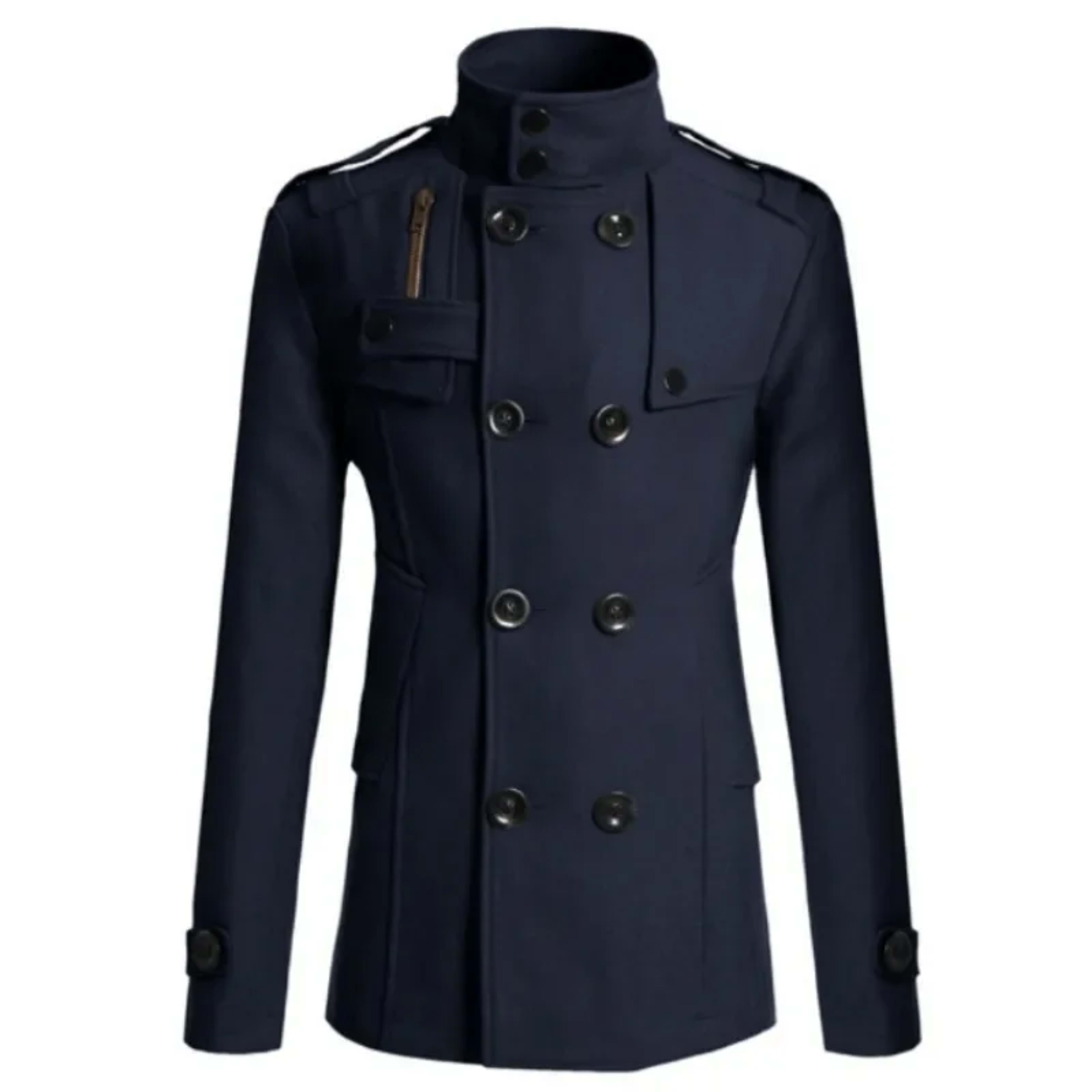 Men Casual Jacket Fall-Winter Outdoor Warm Windbreaker Fashion Lapel Double Breasted Gentleman Coat Daily Versatile Clot 8