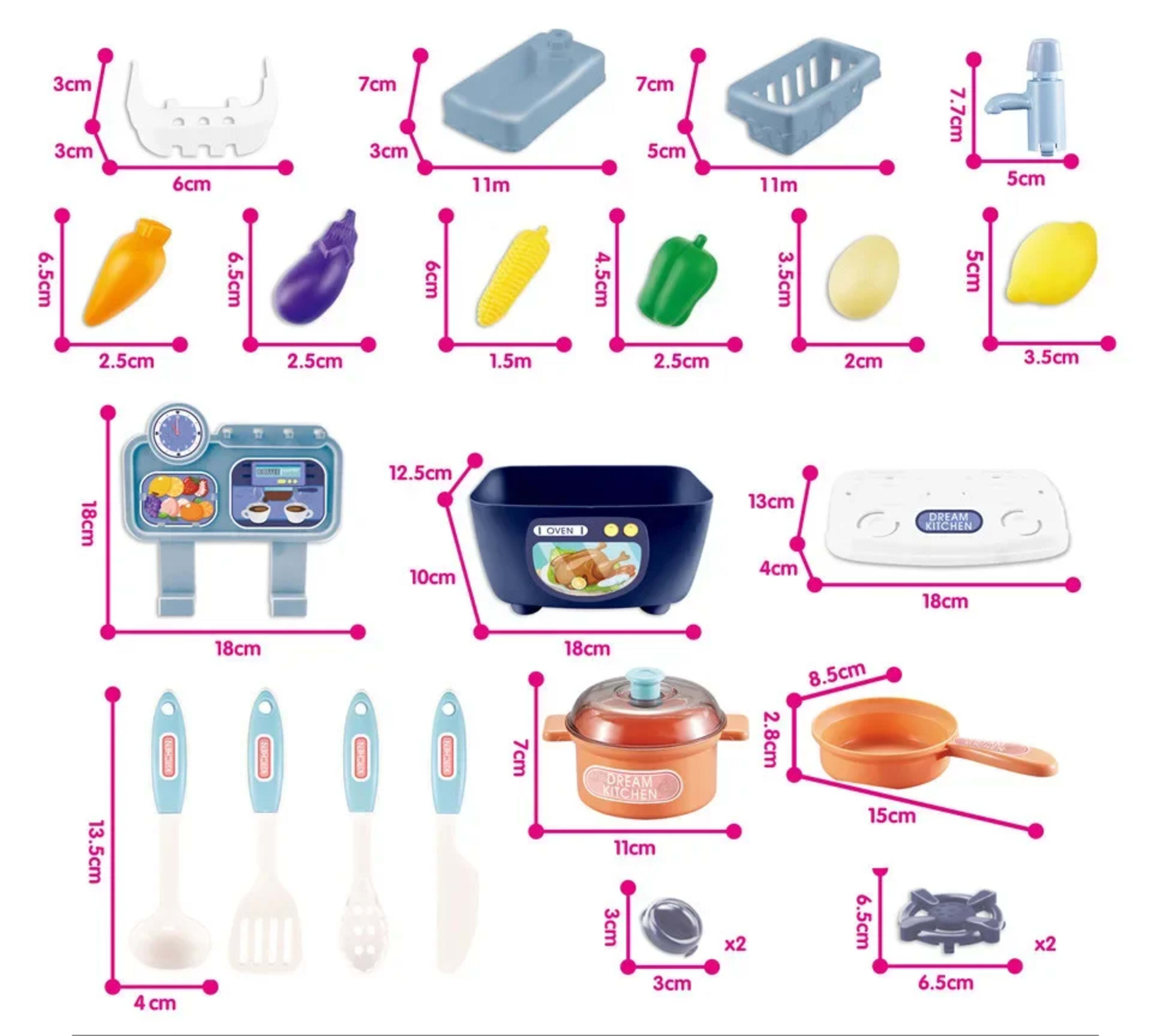 Kitchen Toys Imitated Chef Light Music Pretend Cooking Food Play Dinnerware Set Safe Cute Children Girl Toy Gift Fun Gam 4