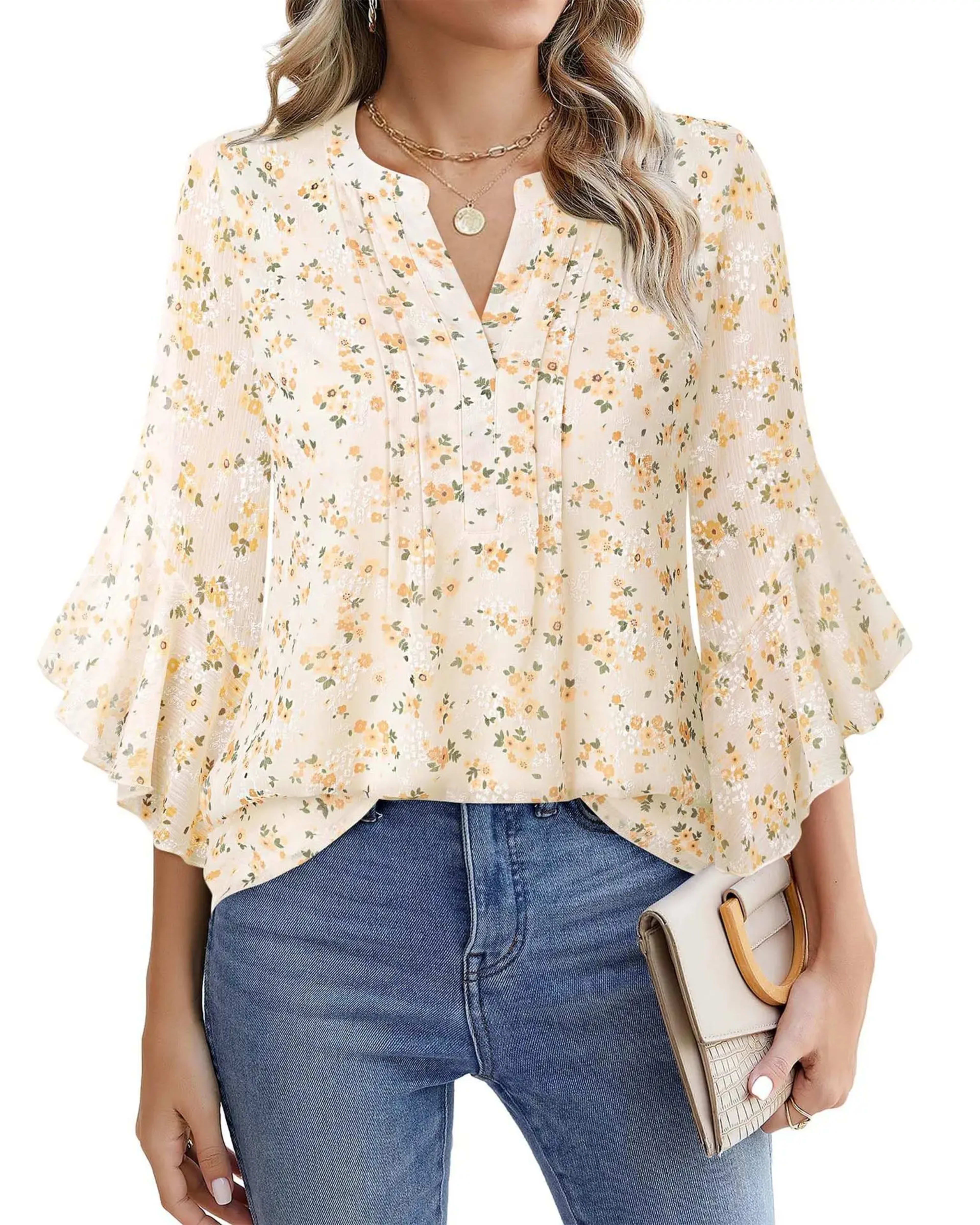 Fashion Woman Blouse Shirts For Women Stylish Top Casual Wave Point Print Tops Female Elegant Chiffon Mujer Woman Clothe