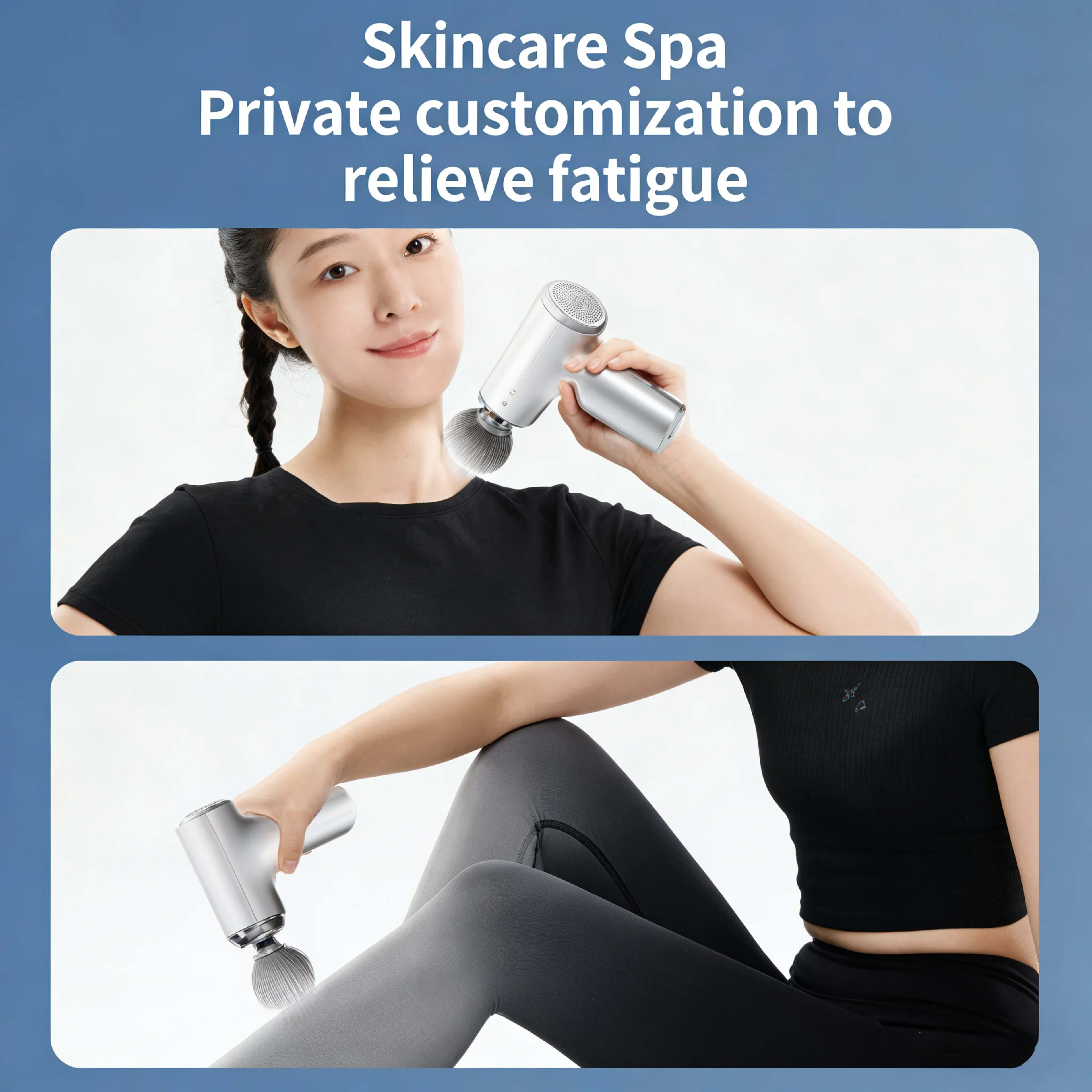 Portable Massage Gun with 4 Interchangeable Heads & LED Display - Full Body Percussion Massager for Deep Muscle Relaxati 4