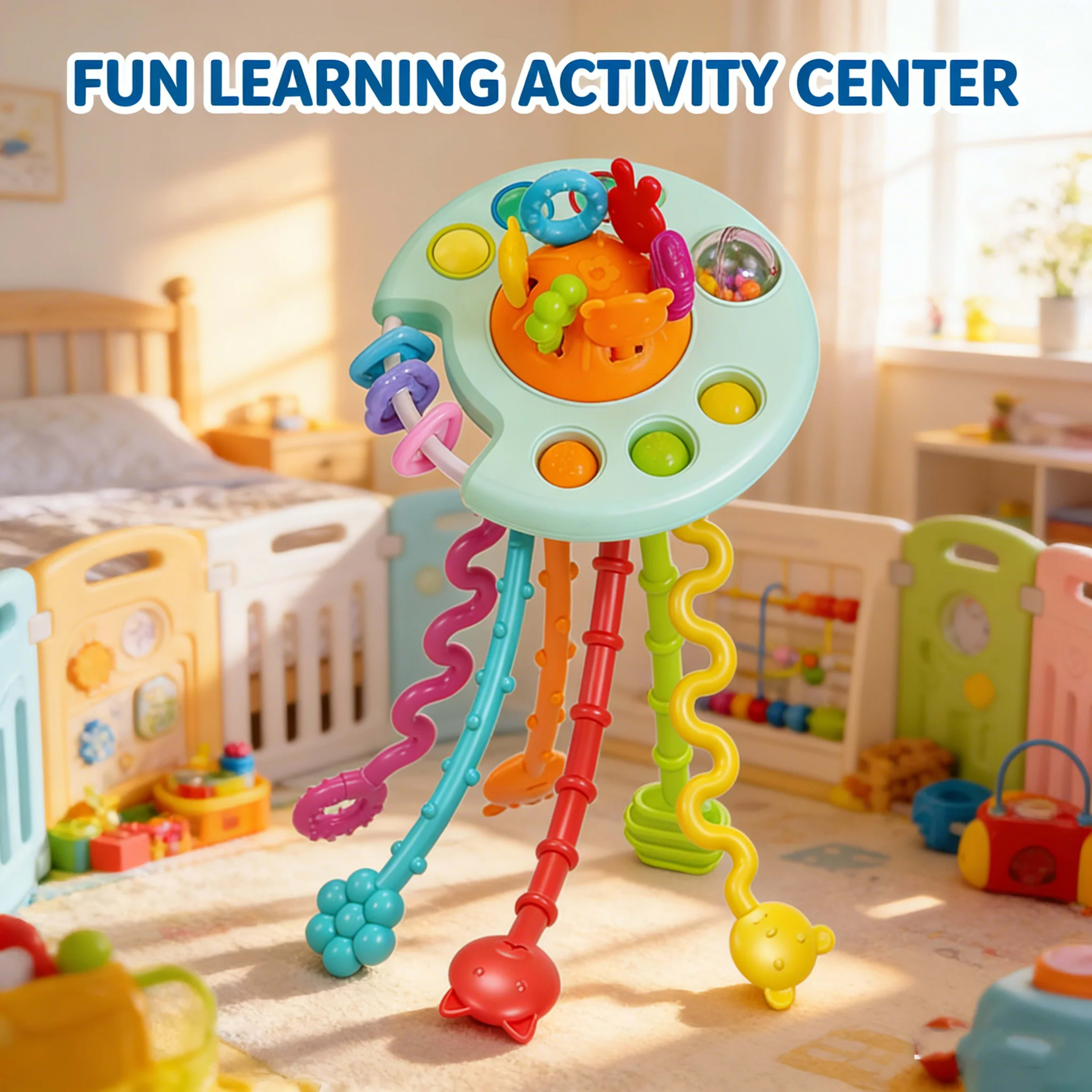 Baby cognitive development and early education toy with bendable stand, sensory exploration game. 3