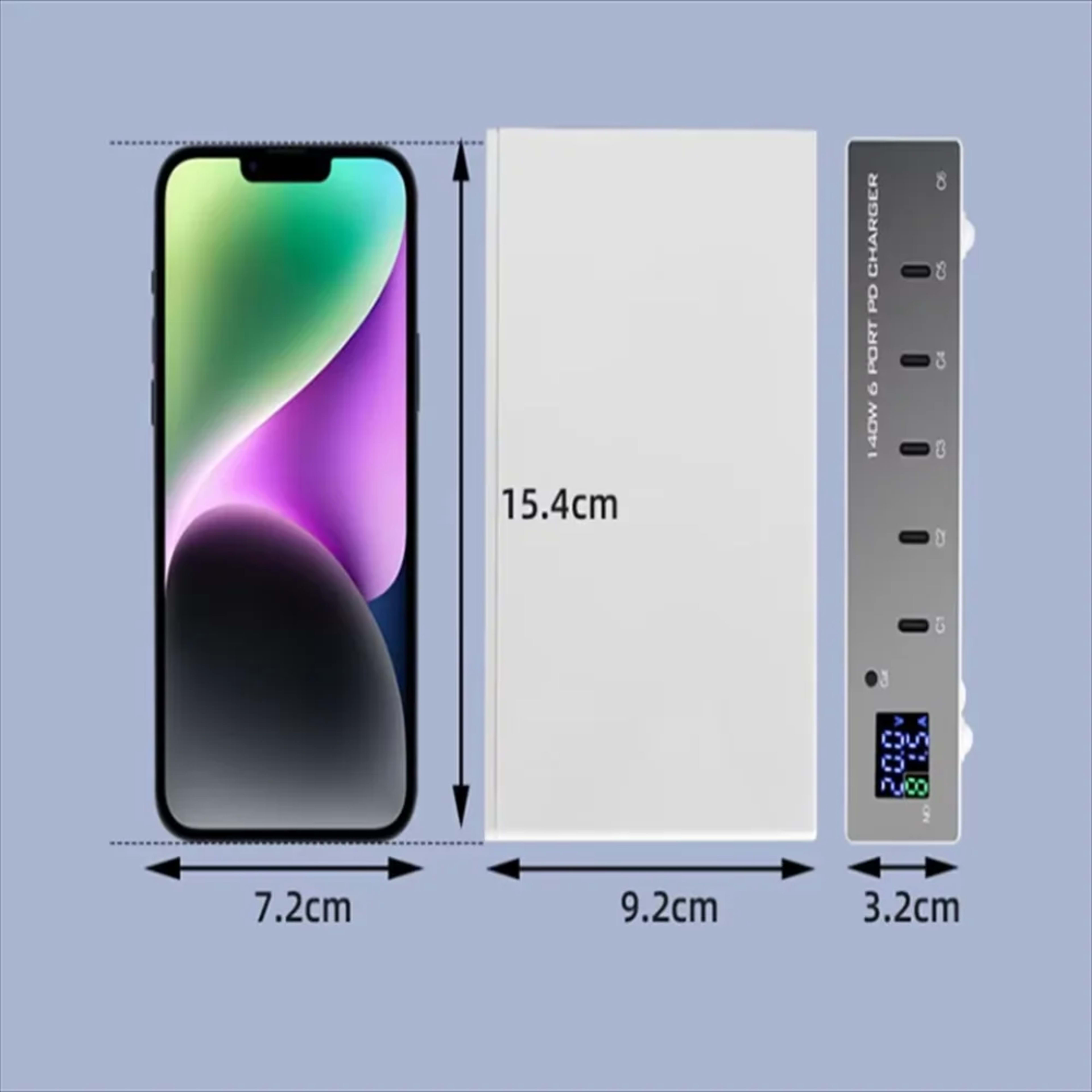Phone Accessories 6 Port Phone Fast Charger USB Charger Adapter PD 30W Charger For Apple iPhone 14 13 12 Huawei Samsung  4