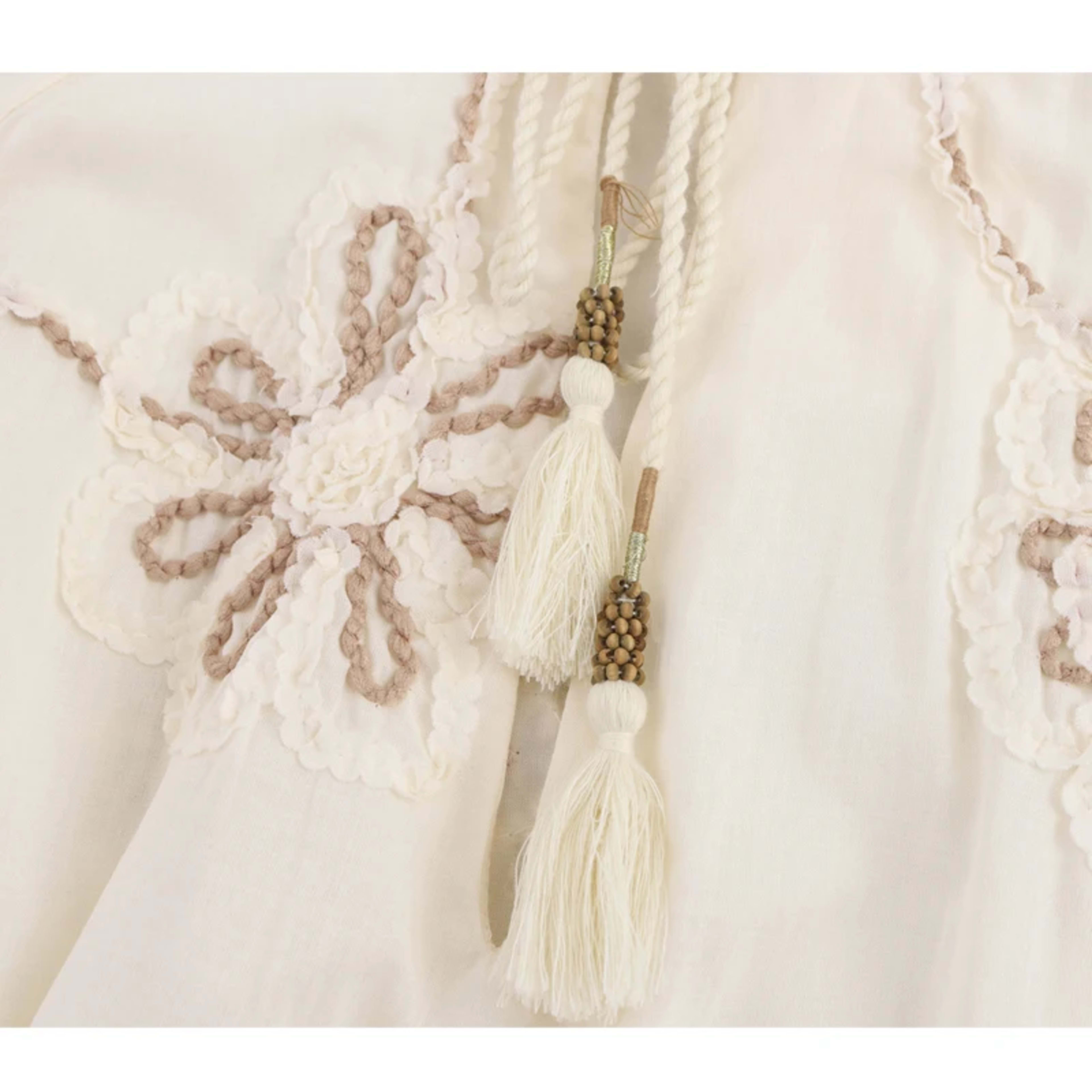 MUJER Flower Embroidered Blouses for Women Tassel Casual Shirts and Blouses Woman Ruched Beach Women's Blouse Summer Boh 4