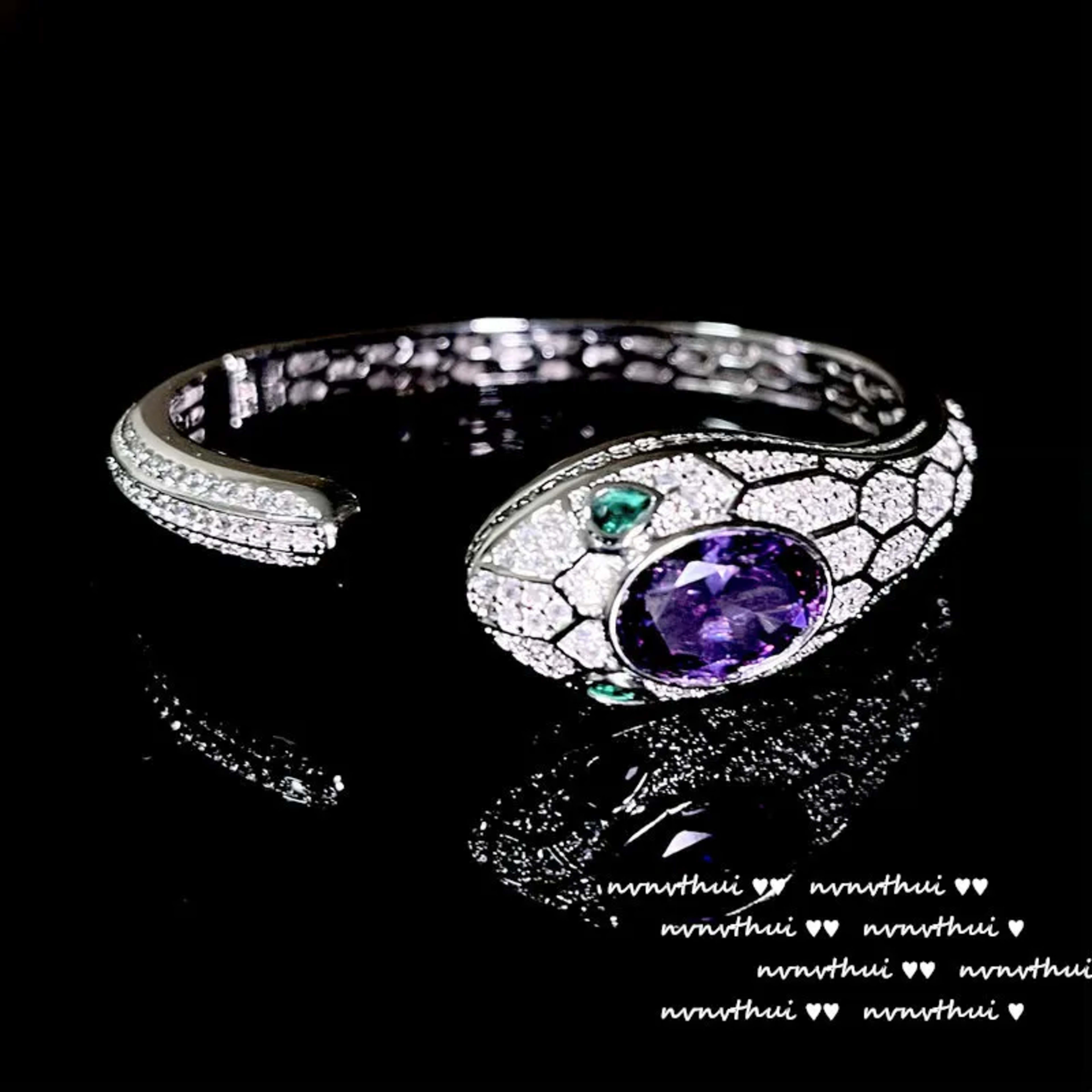 Women's New Fashion 925 Sterling Silver Jewelry Sets for Women Silver Color Luxury Zircon Snakce Necklace/Ring/Earring/B 8