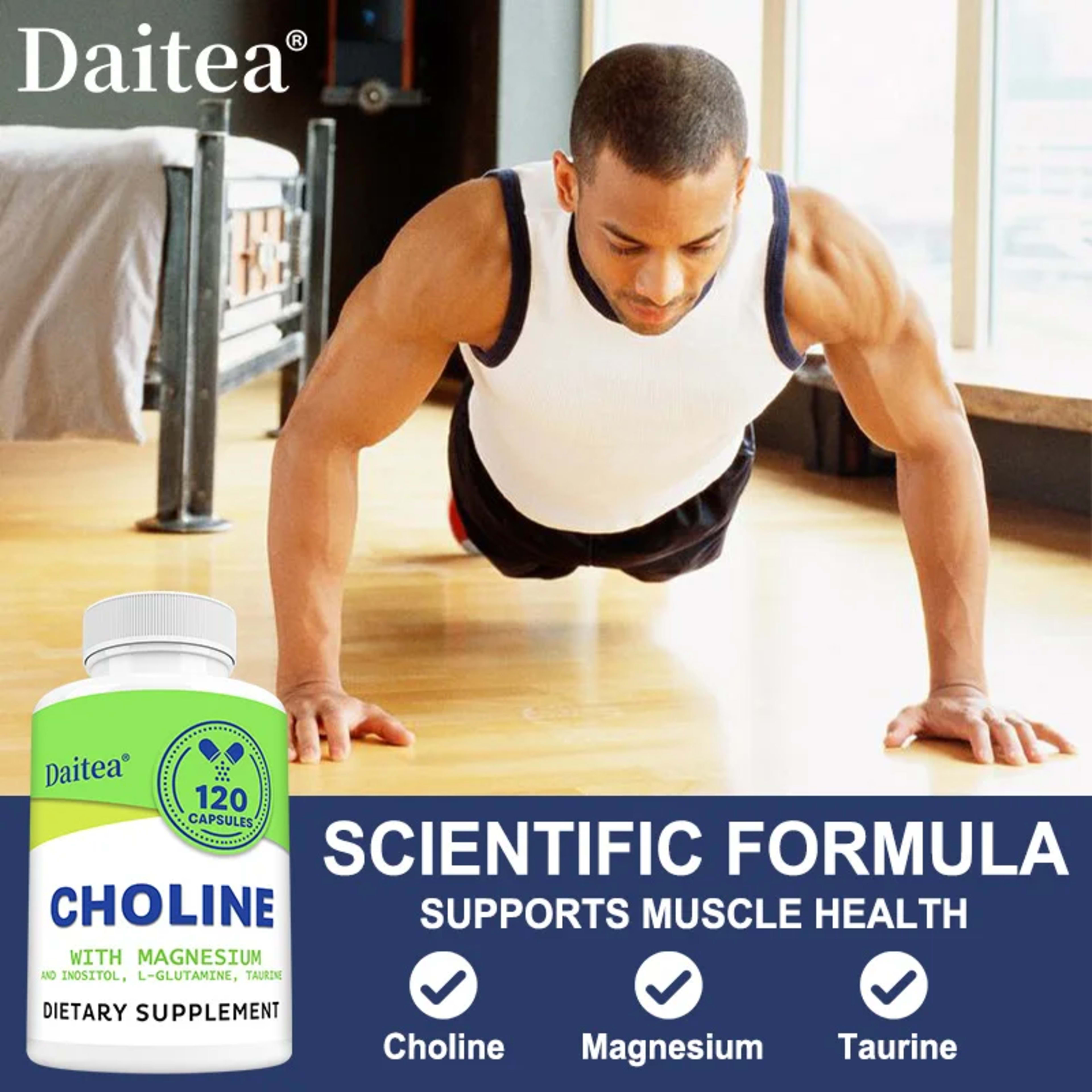 Choline Supplement - Supports Muscle and Cardiovascular Health - Vegetarian, Non-GMO 1