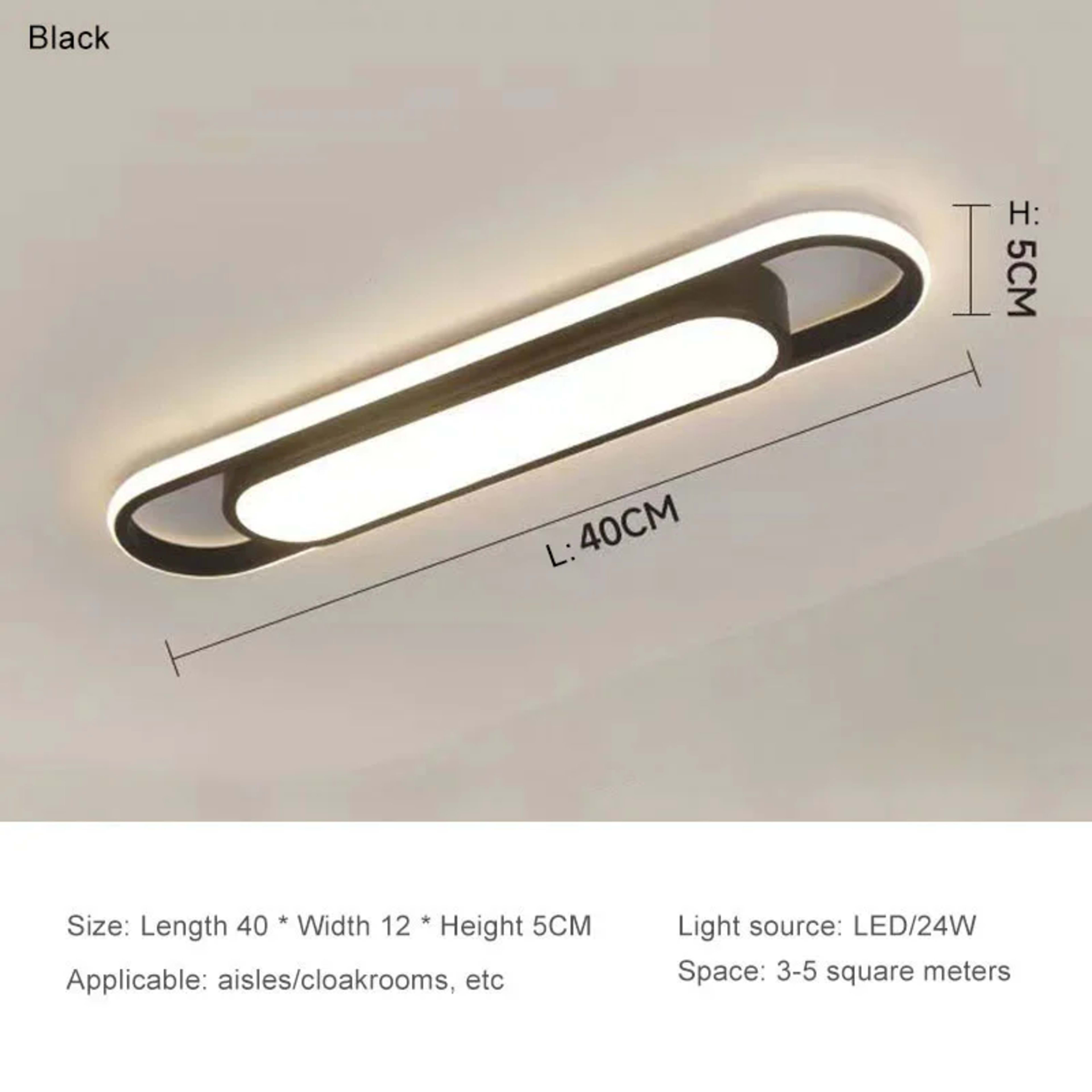 LED Modern Ceiling Light 220V Oval Strip Light Home Decor Corridor Light for Stairwells Balcony Living Room Lighting Fix 8
