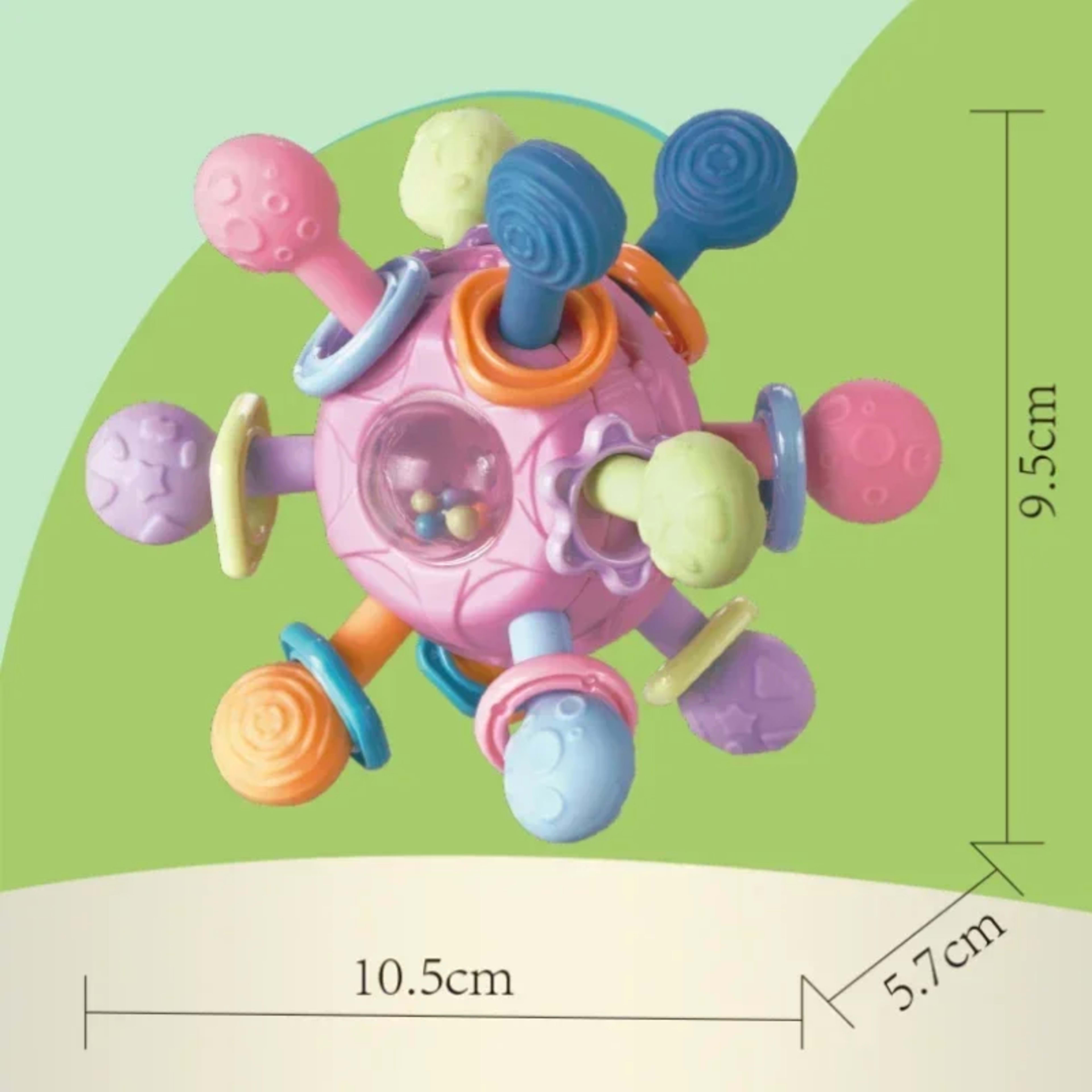Baby Toys 0 12 Months Rotating Rattle Ball Grasping Activity Baby Development Toy Silicone Teether Baby Sensory Toys for 6