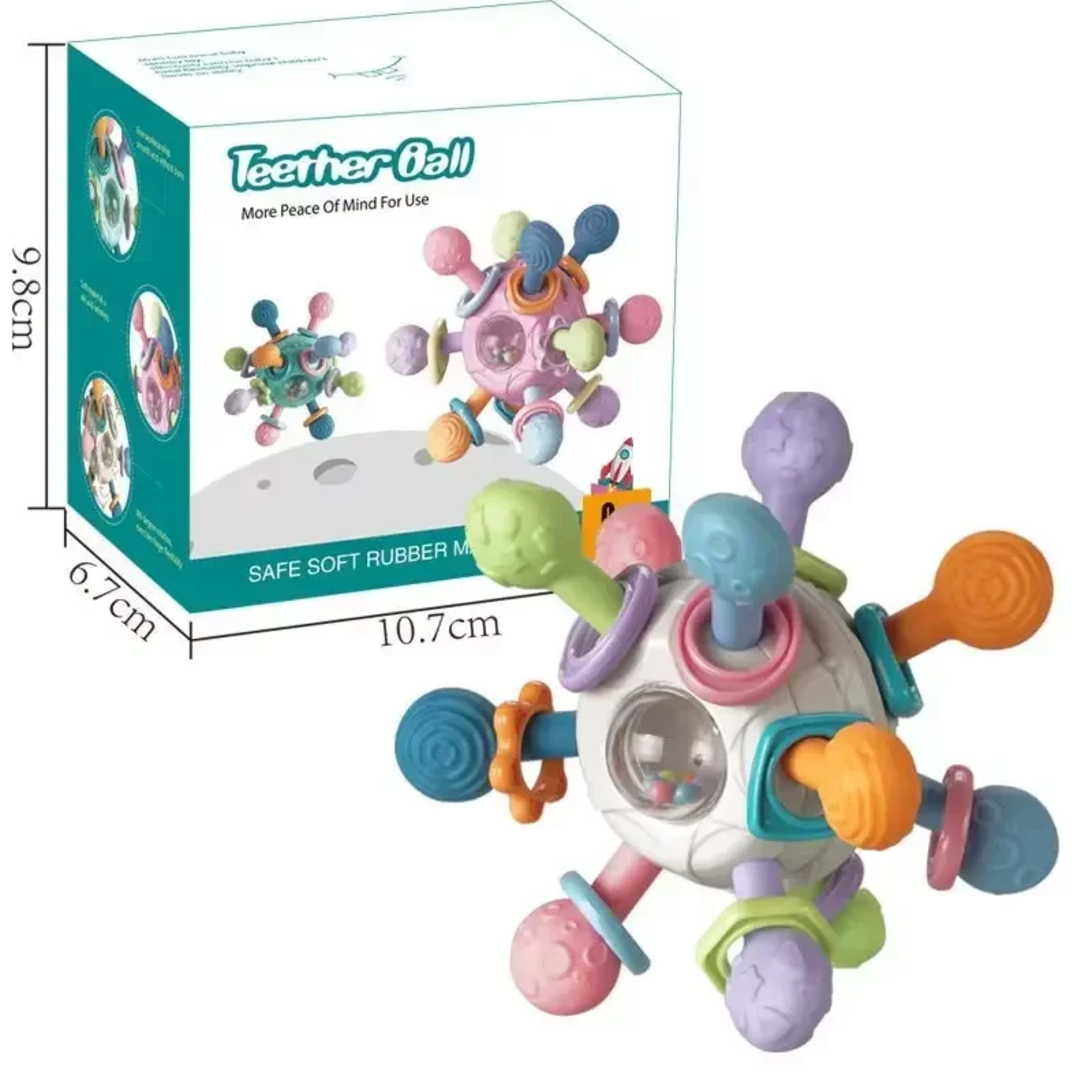 Baby Toys 0 12 Months Rotating Rattle Ball Grasping Activity Baby Development Toy Silicone Teether Baby Sensory Toys for