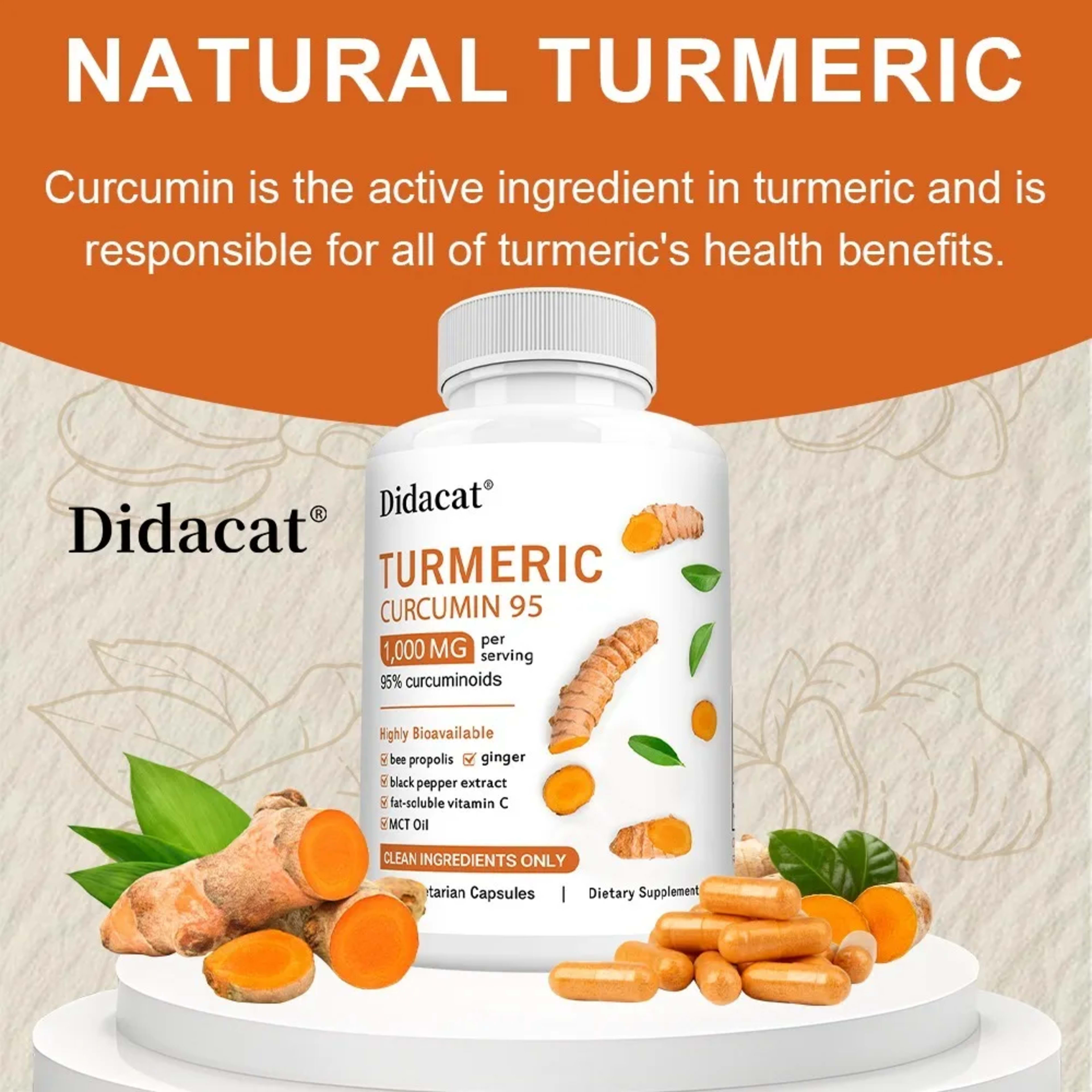 Turmeric Curcumin Supplement 1,000mg – 95% Curcuminoids with Black Pepper & Ginger, Supports Joint & Antioxidant Health 4