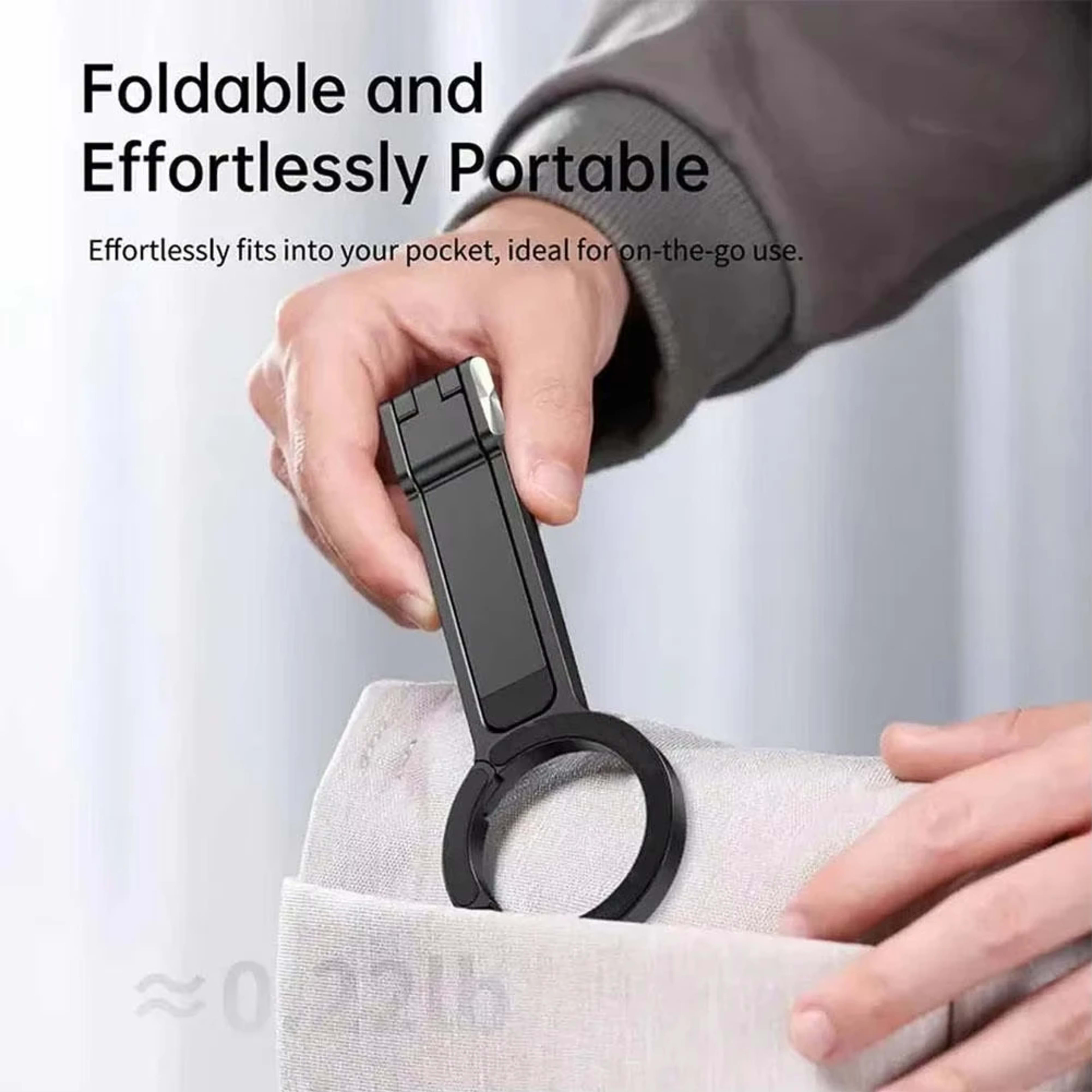 Foldable Phone Tripod Carabiner-Mounted For iPhone 17 16 15 Portable Dual-sided Magnetic Tripod Desk Mount Phone Handle  3